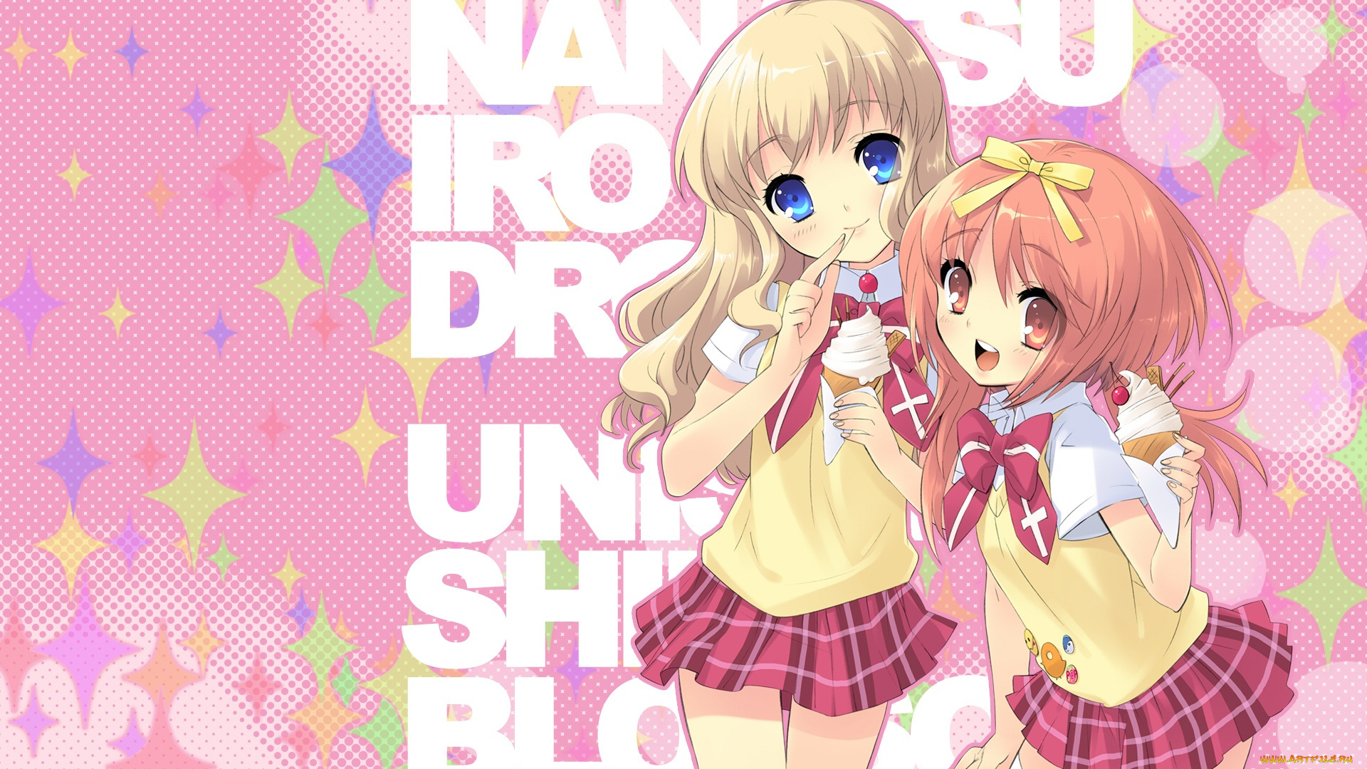 аниме, nanatsuiro, drops, девушки, баран, звезды