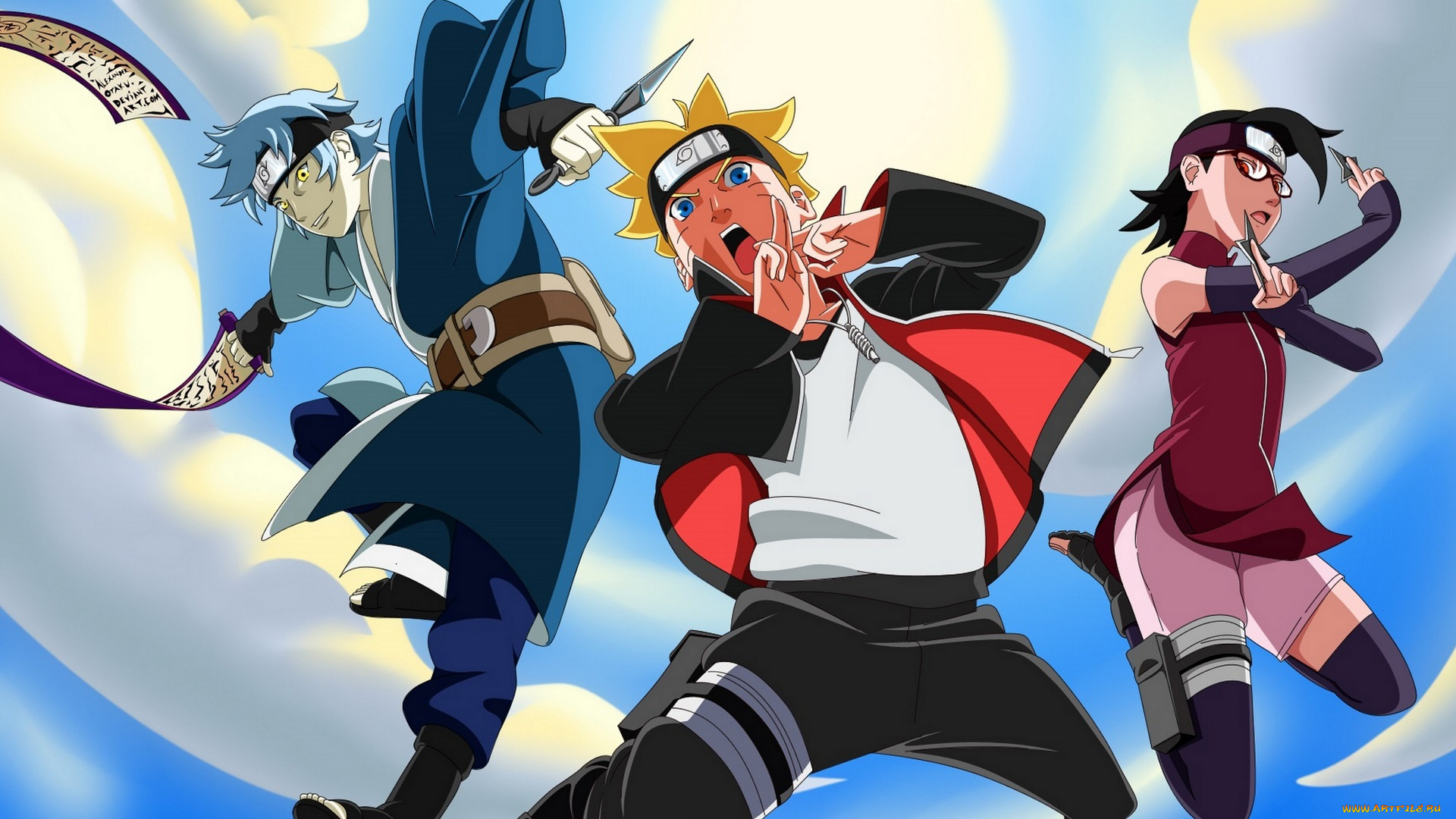 аниме, naruto, мизуки, сарада, боруто