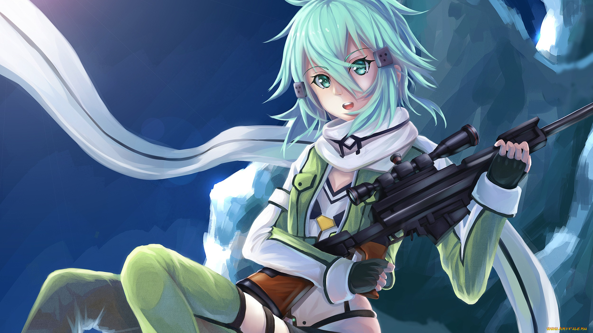 аниме, sword, art, online, девушка, фон, взгляд