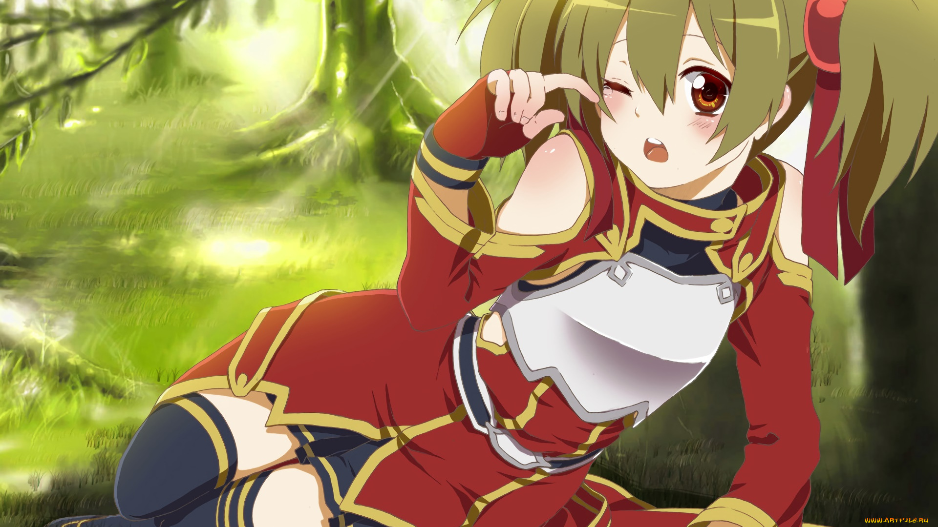 аниме, sword, art, online, девушка, фон, взгляд