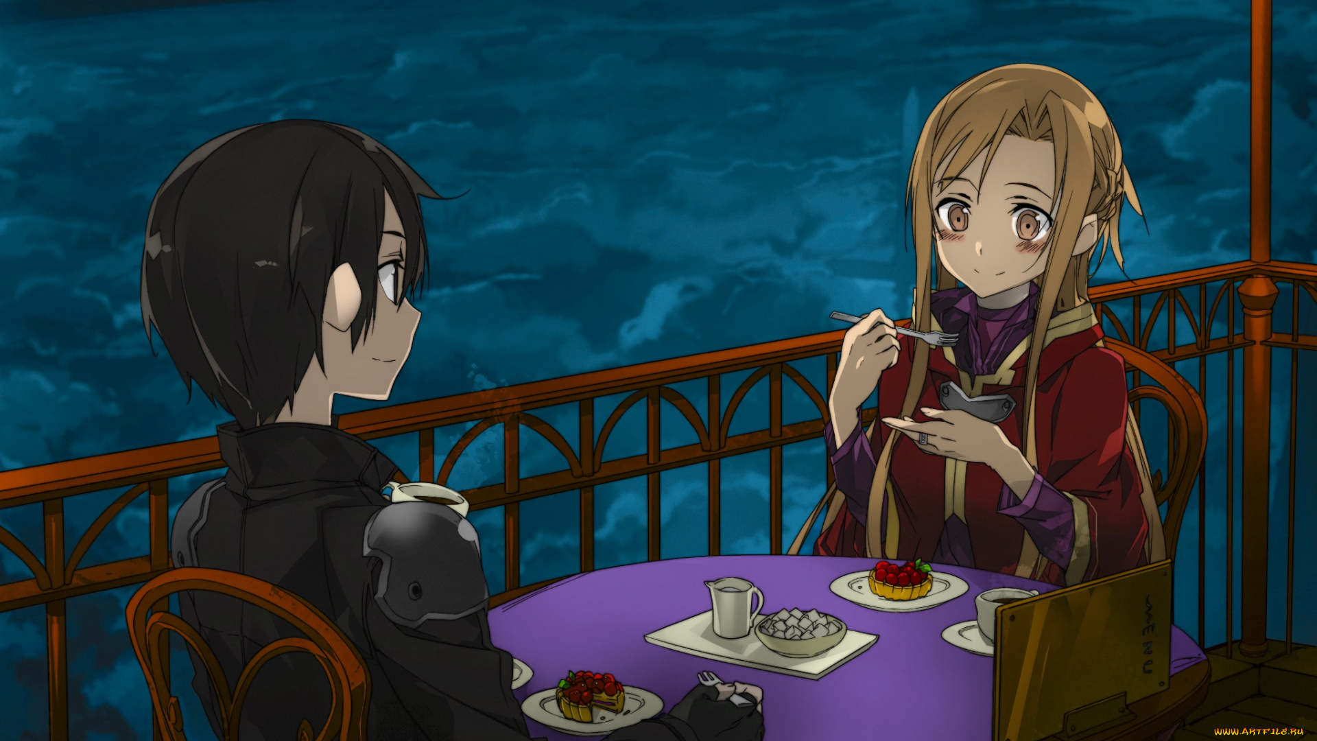 аниме, sword, art, online, фон, девушки, взгляд