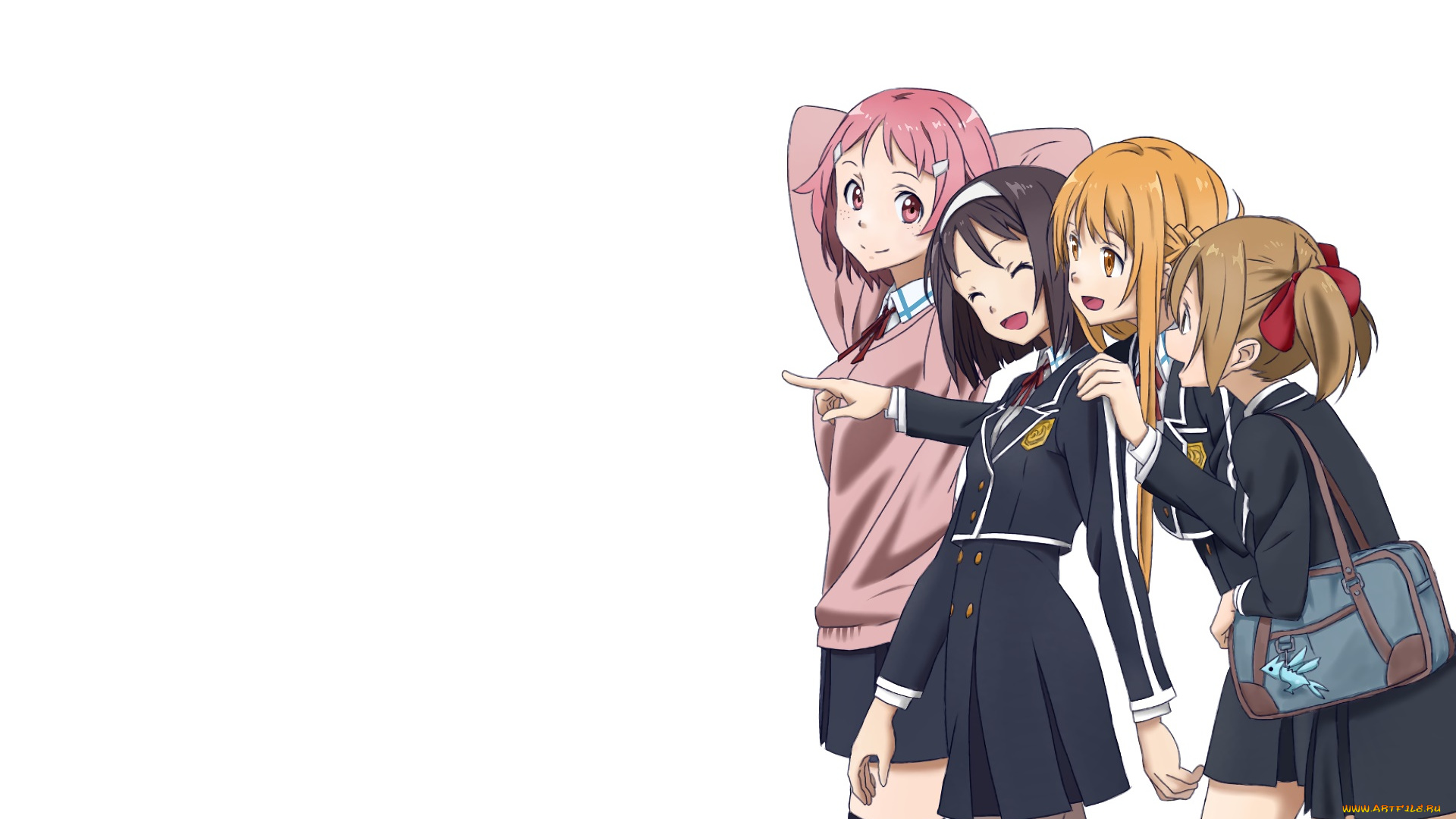 аниме, sword, art, online, фон, девушки, взгляд