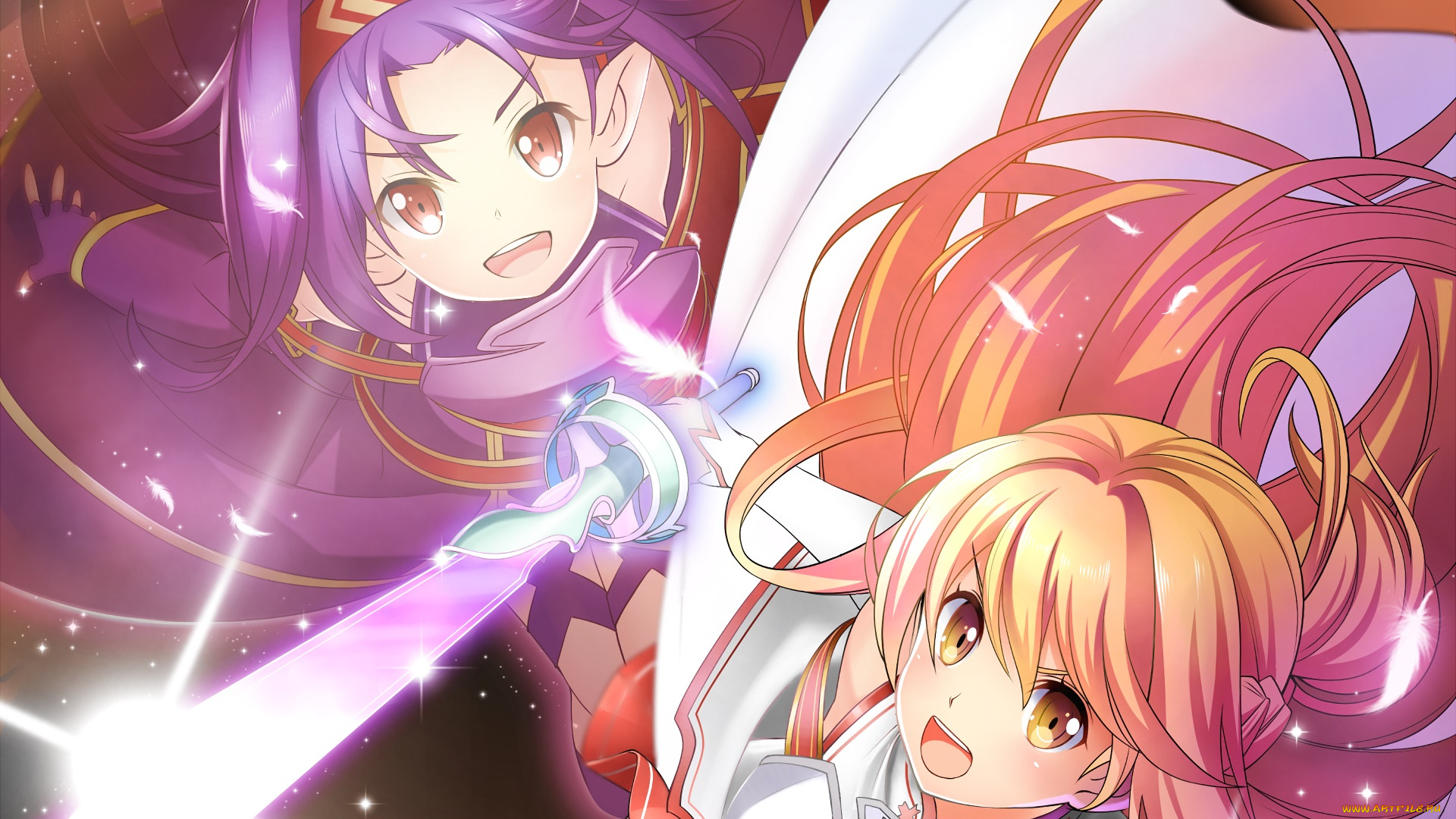 аниме, sword, art, online, фон, взгляд, девушки