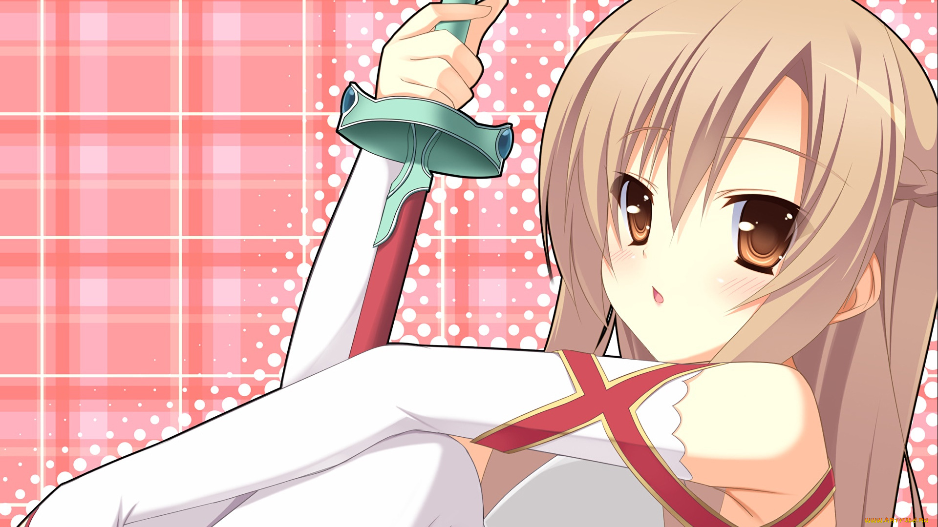 аниме, sword, art, online, фон, взгляд, девушка