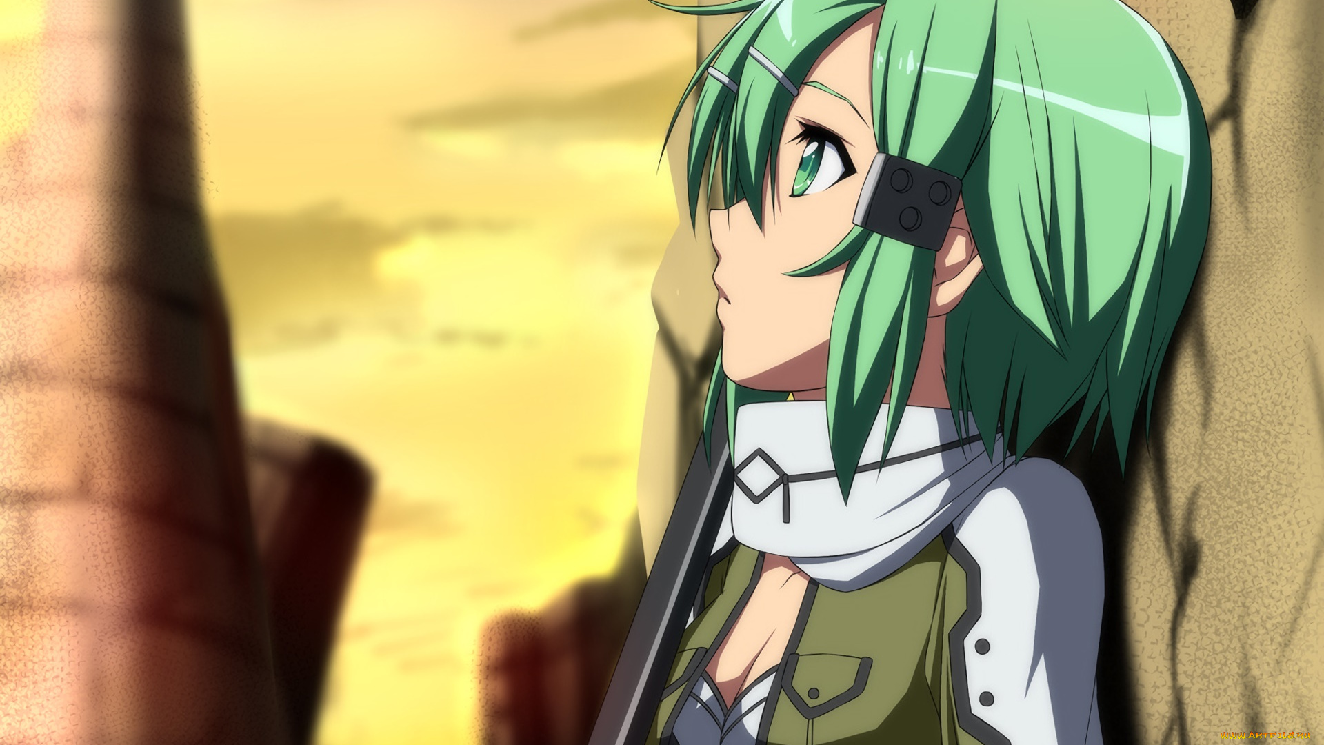 аниме, sword, art, online, фон, взгляд, девушка