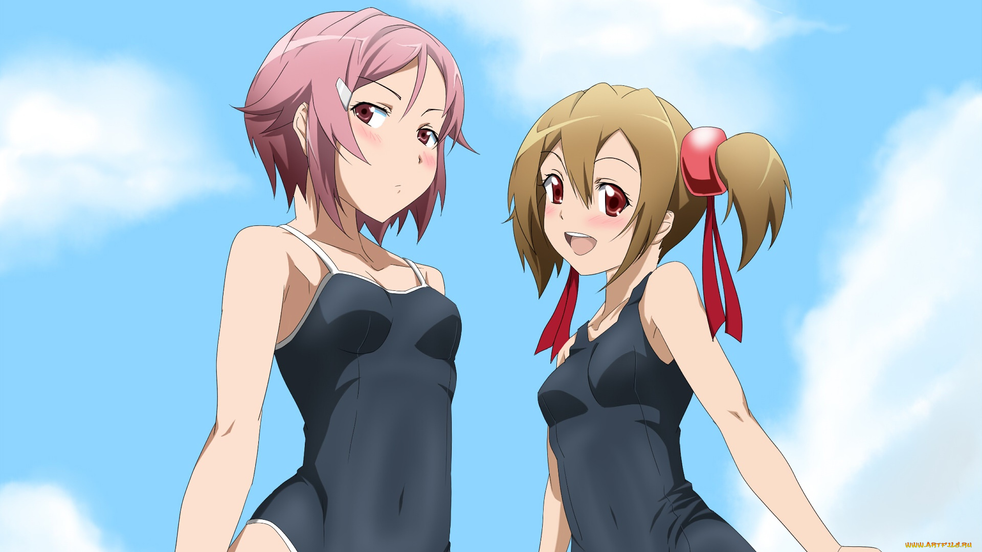 аниме, sword, art, online, фон, взгляд, девушки