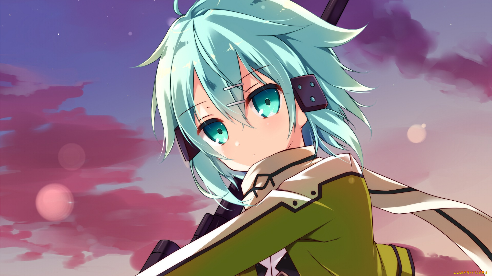 аниме, sword, art, online, фон, взгляд, девушка