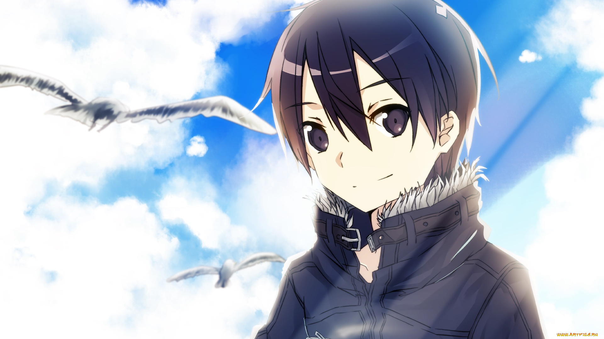 аниме, sword, art, online, взгляд, девушка, фон