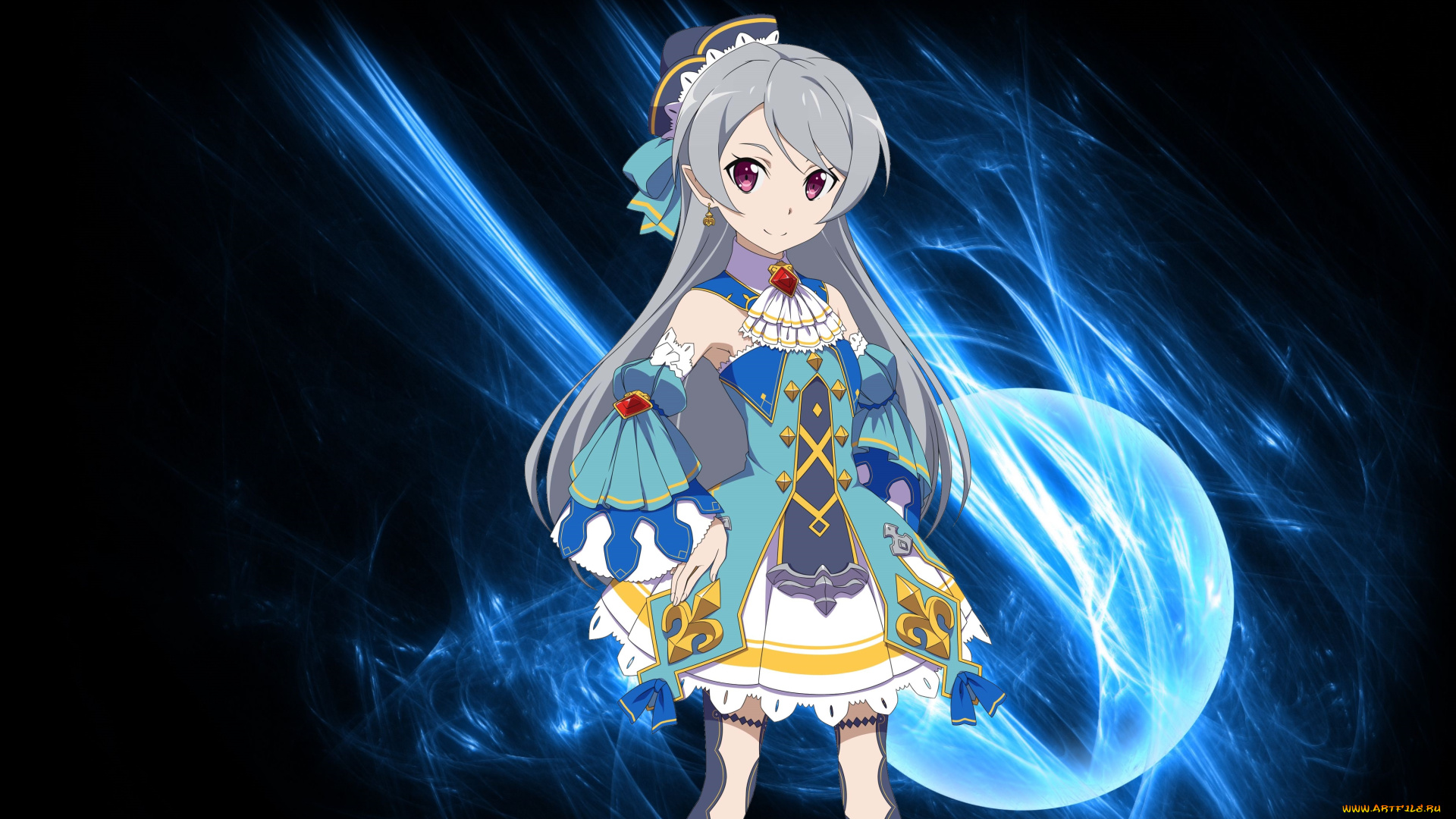 аниме, sword, art, online, взгляд, девушка, фон