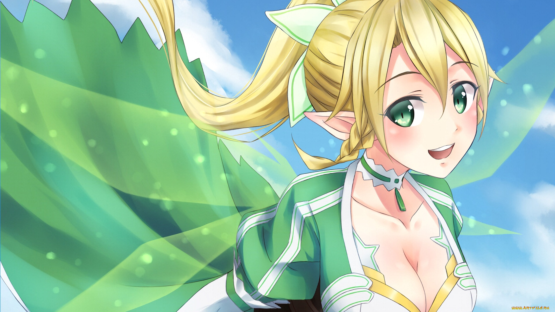 аниме, sword, art, online, взгляд, девушка, фон