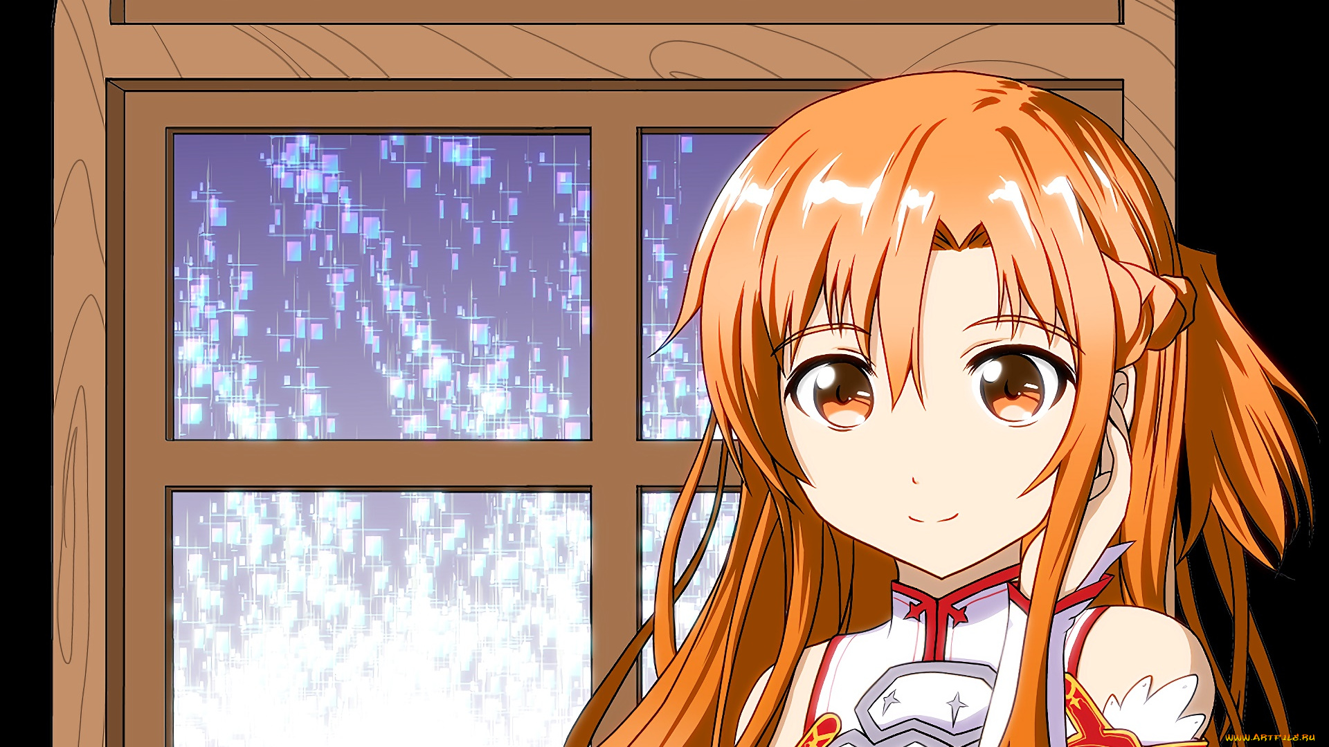 аниме, sword, art, online, взгляд, фон, девушка