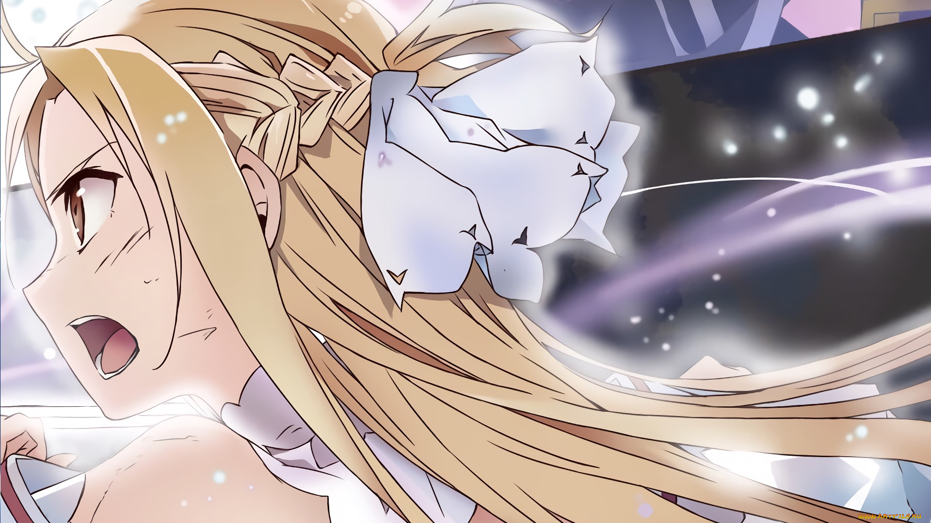 аниме, sword, art, online, взгляд, фон, девушка