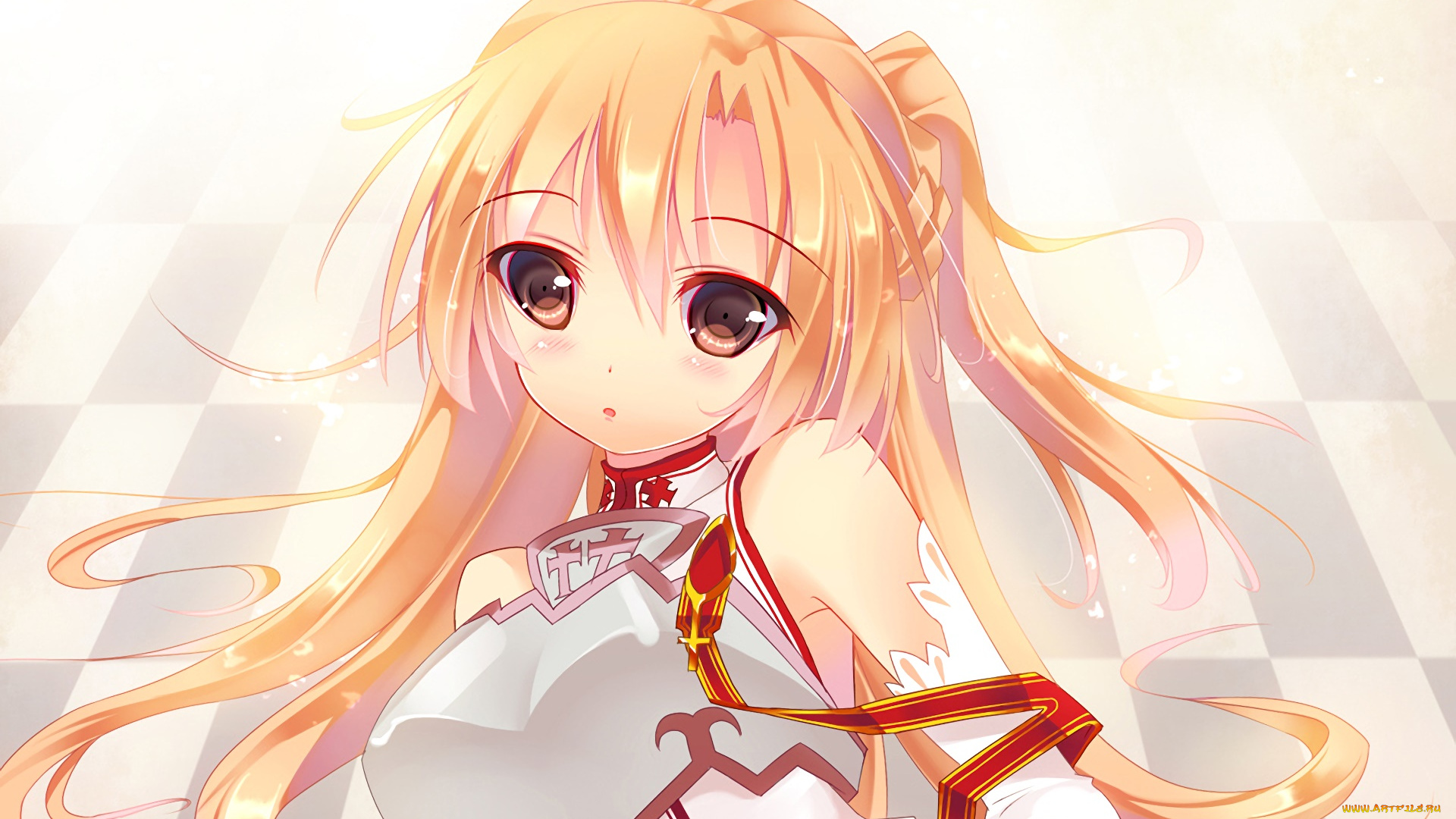 аниме, sword, art, online, взгляд, фон, девушка