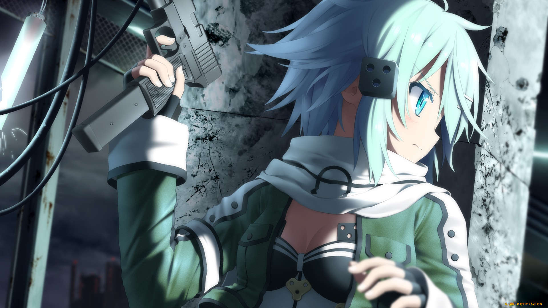 аниме, sword, art, online, взгляд, фон, девушка