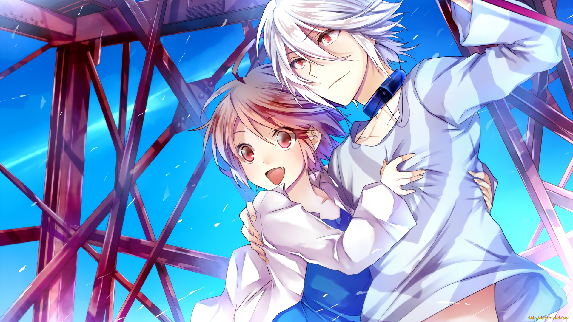 аниме, toaru, majutsu, no, index, девушка, парень, фон, взгляд