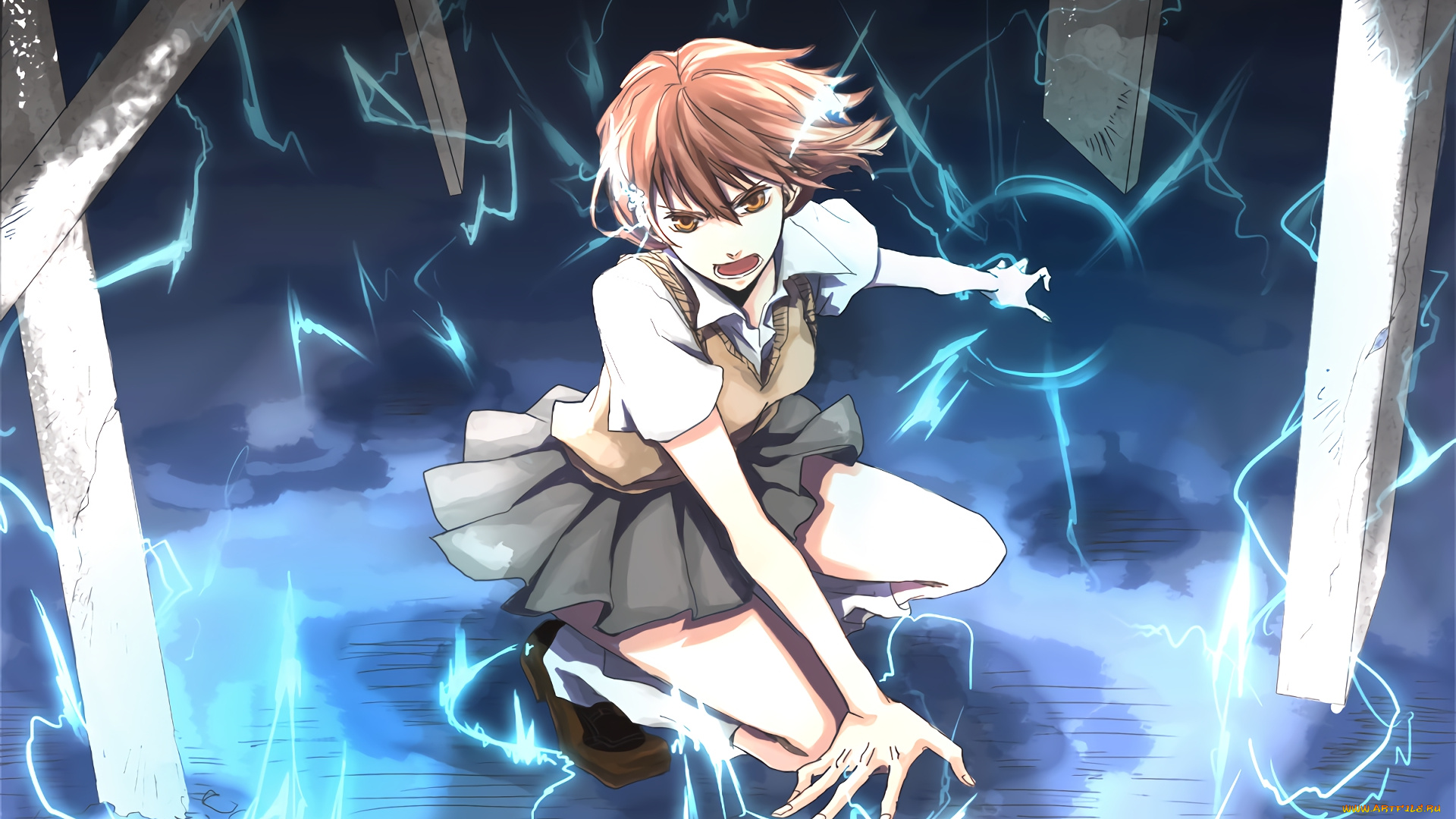 аниме, toaru, majutsu, no, index, взгляд, девушка, фон