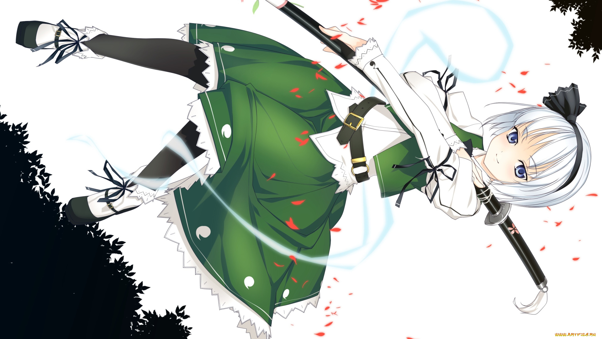 аниме, touhou, konpaku, youmu