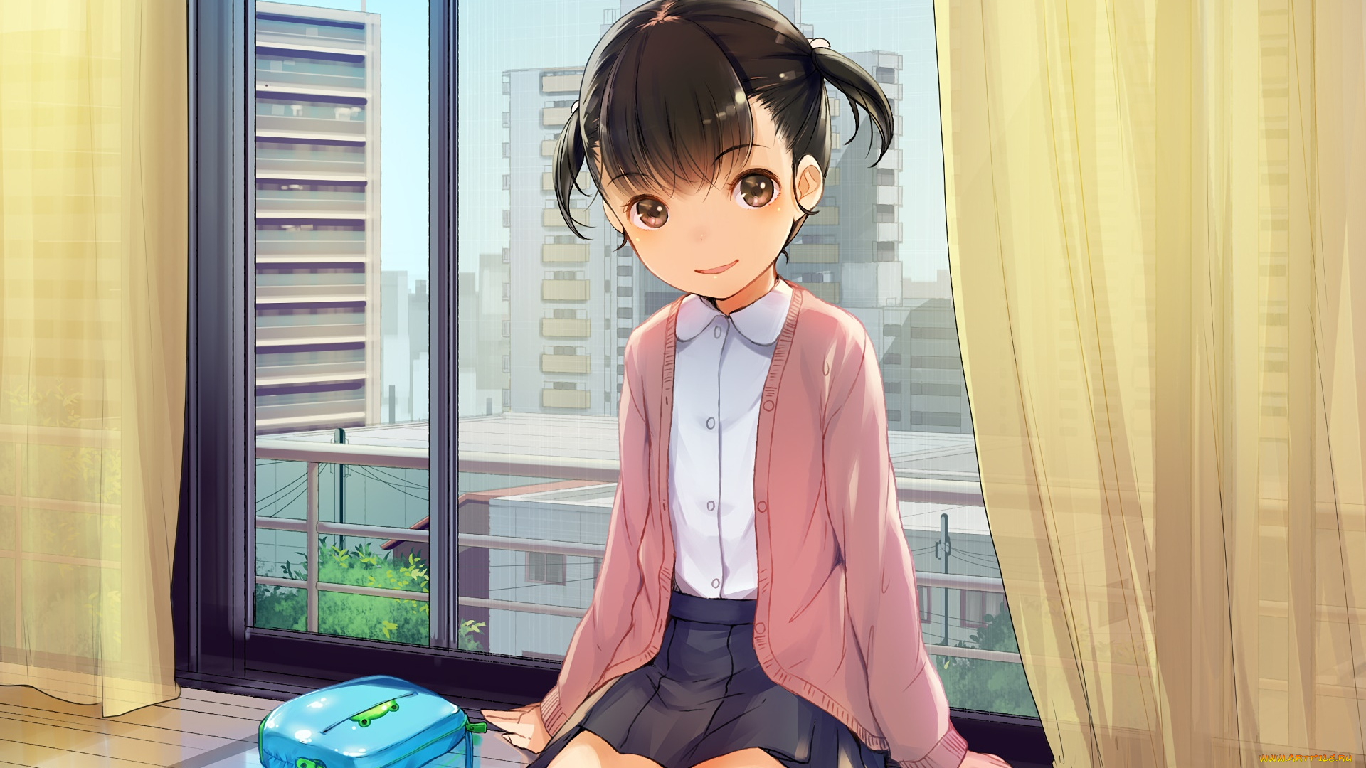 аниме, unknown, , другое, девушка, взгляд, фон