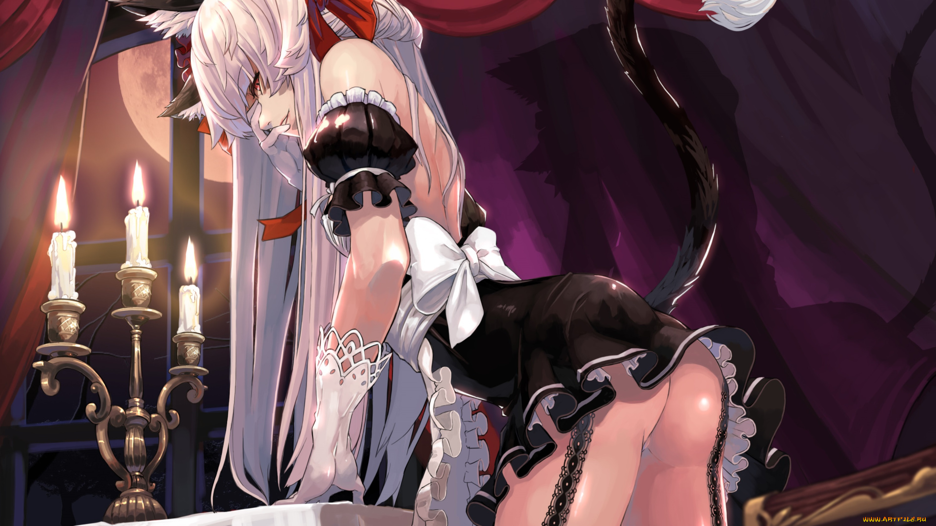 аниме, животные, , существа, девушка