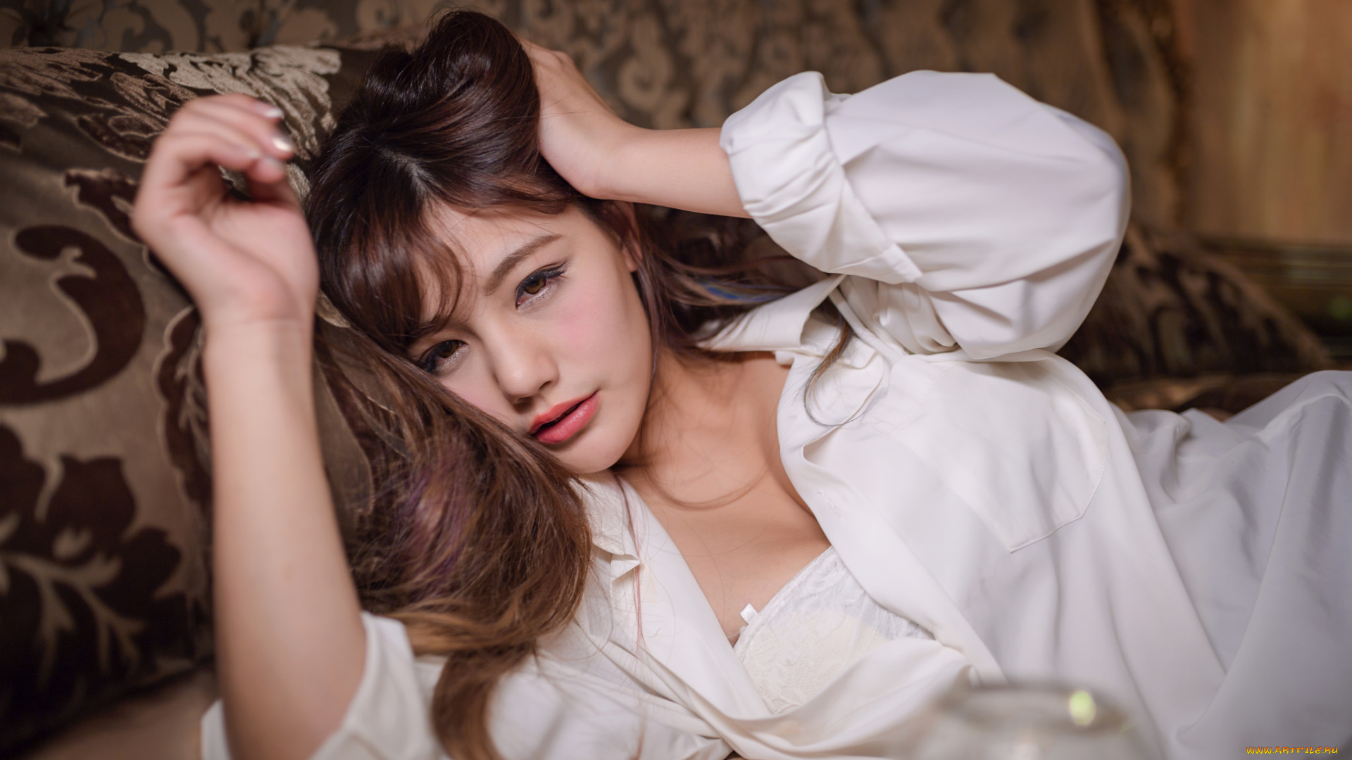 девушки, -unsort, , азиатки, взгляд, лицо