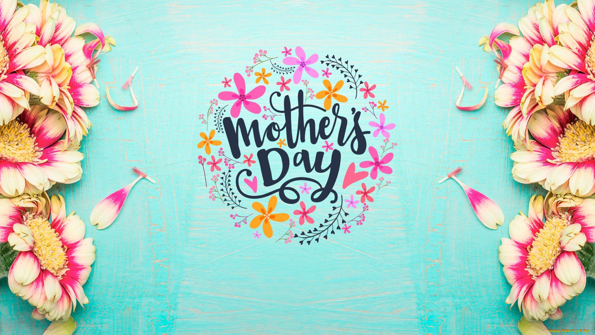 праздничные, день, матери, лепестки, фон