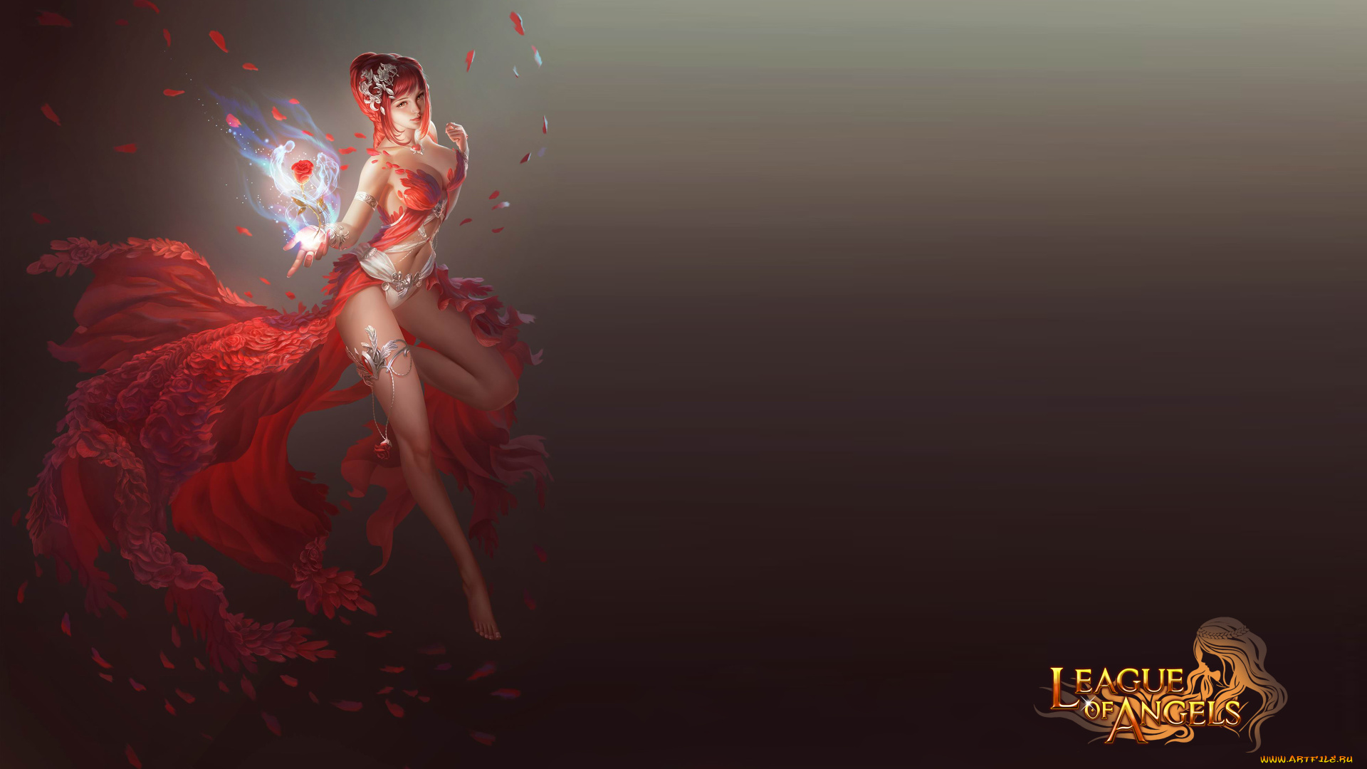видео, игры, league, of, angels, фон, взгляд, девушка
