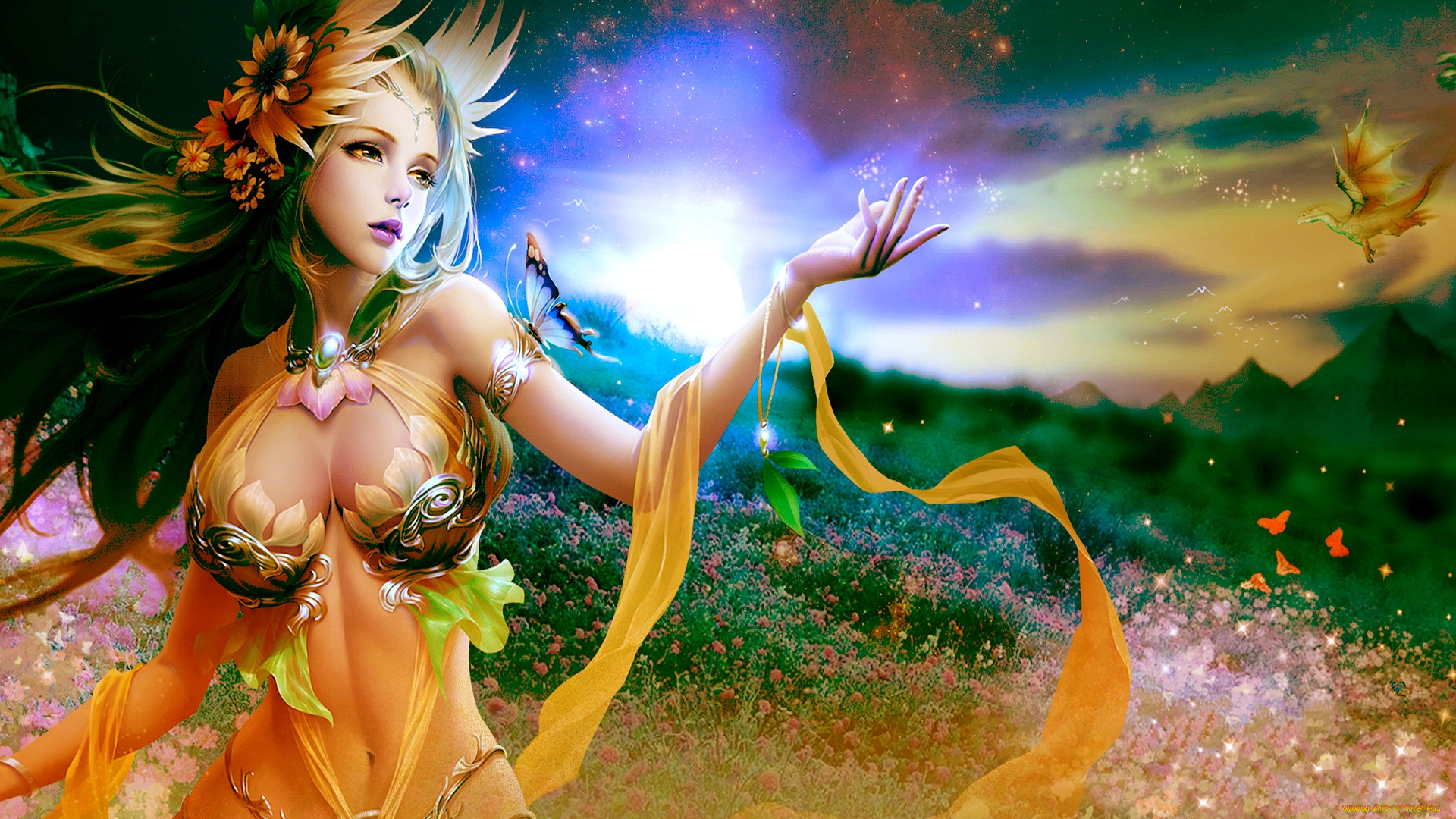 видео, игры, league, of, angels, фон, взгляд, девушка