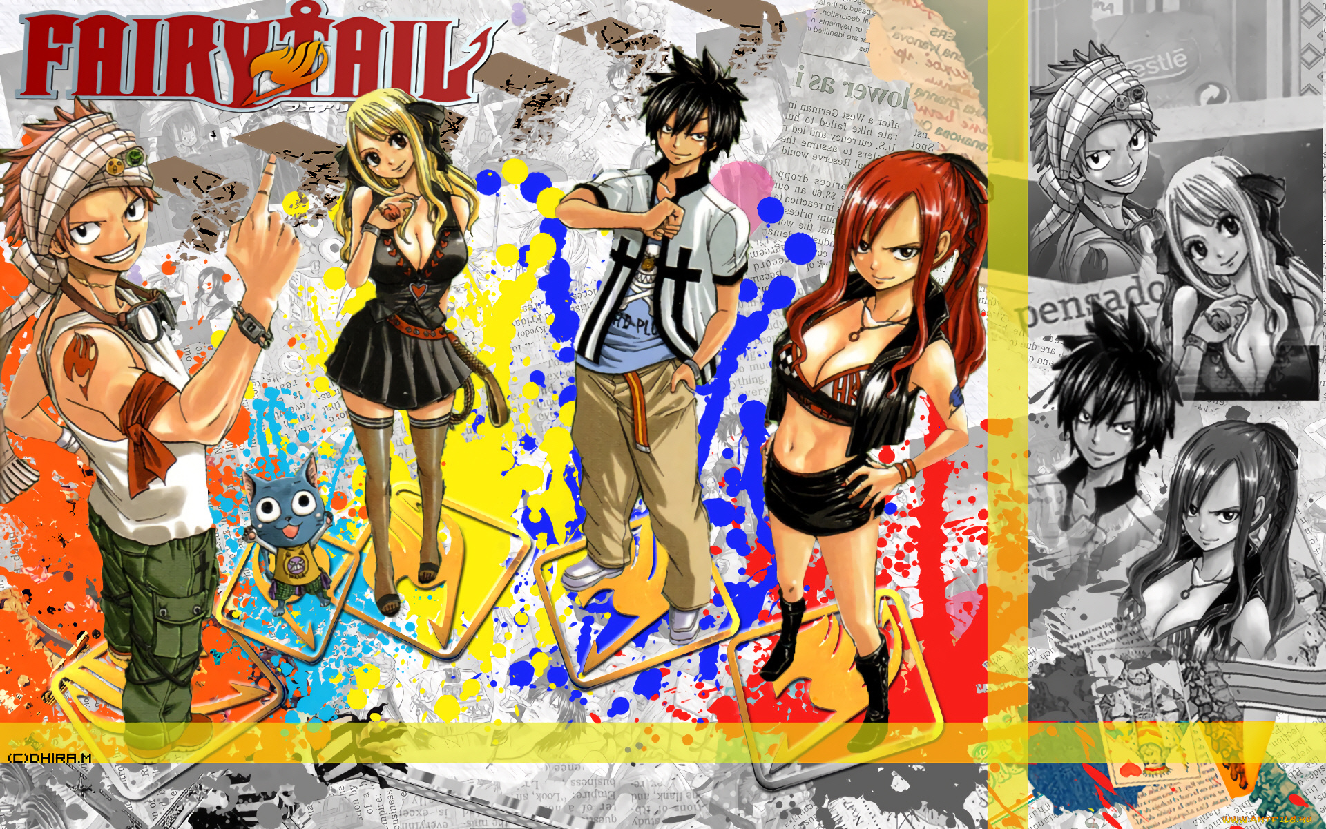 аниме, fairy, tail, хвост, феи
