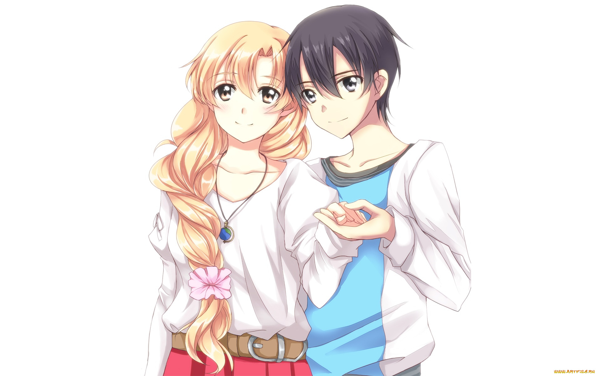 аниме, sword, art, online, девушки, взгляд, фон