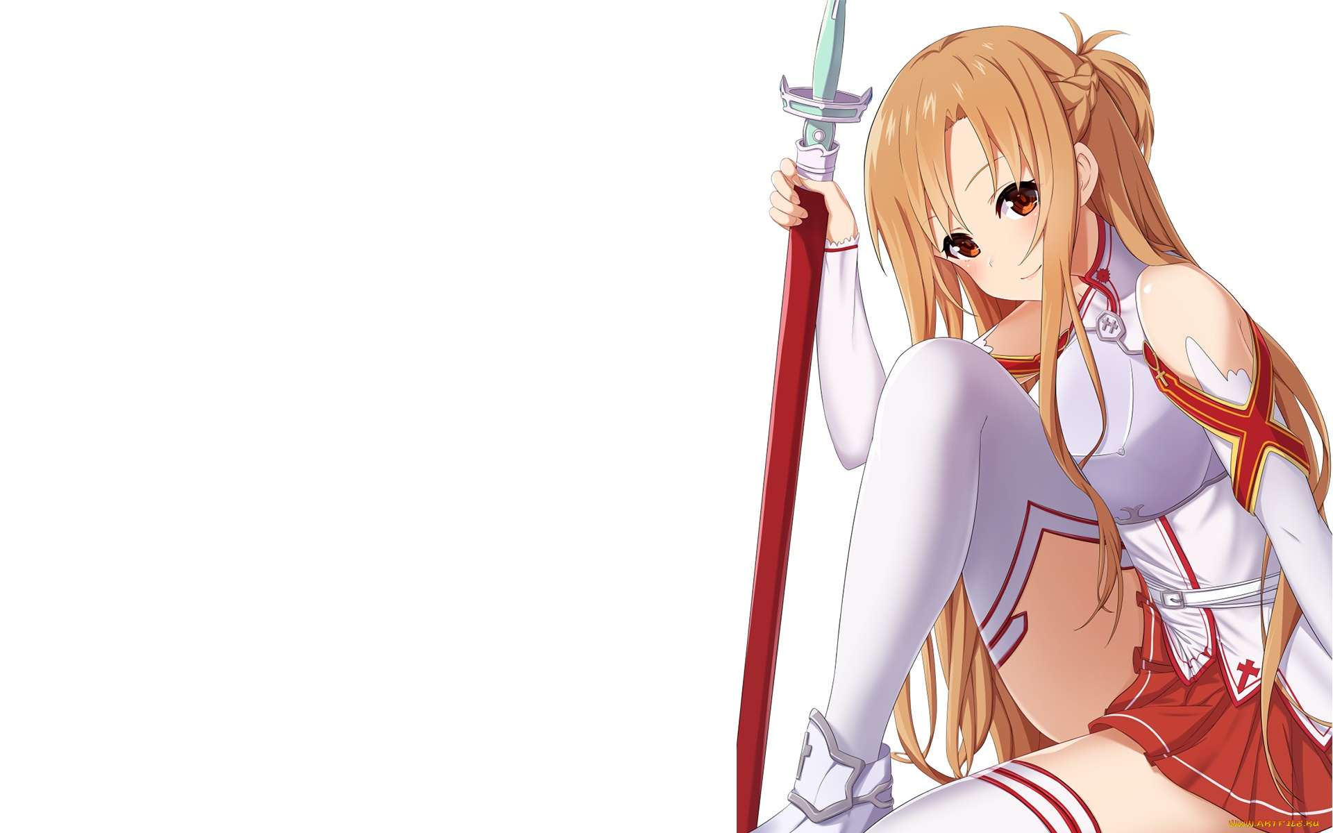 аниме, sword, art, online, фон, взгляд, девушка