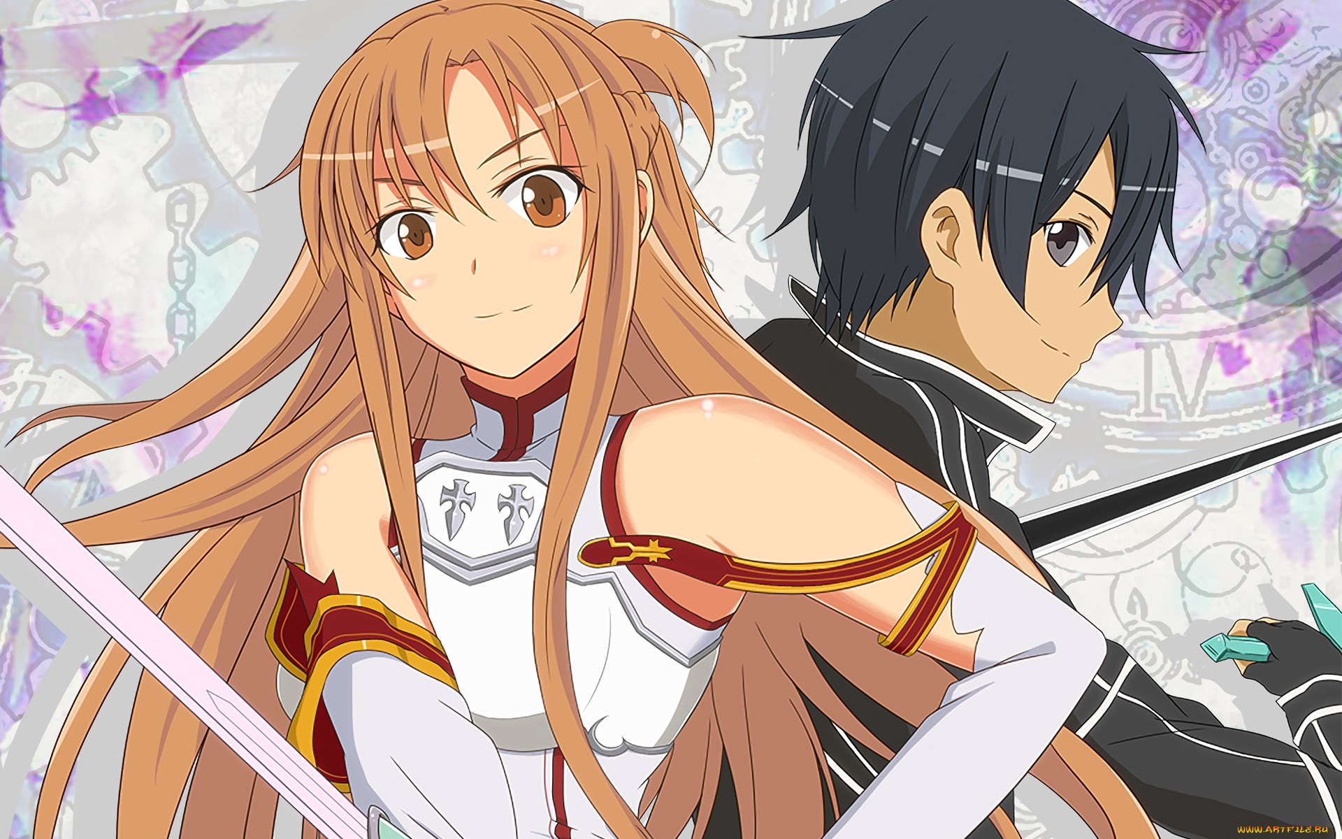 аниме, sword, art, online, фон, взгляд, девушка