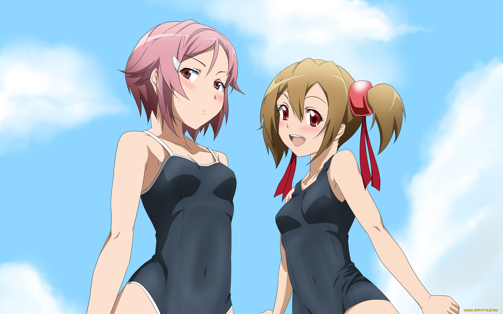 аниме, sword, art, online, фон, взгляд, девушки