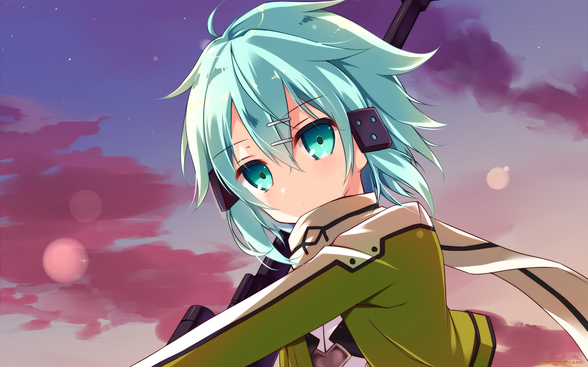 аниме, sword, art, online, фон, взгляд, девушка