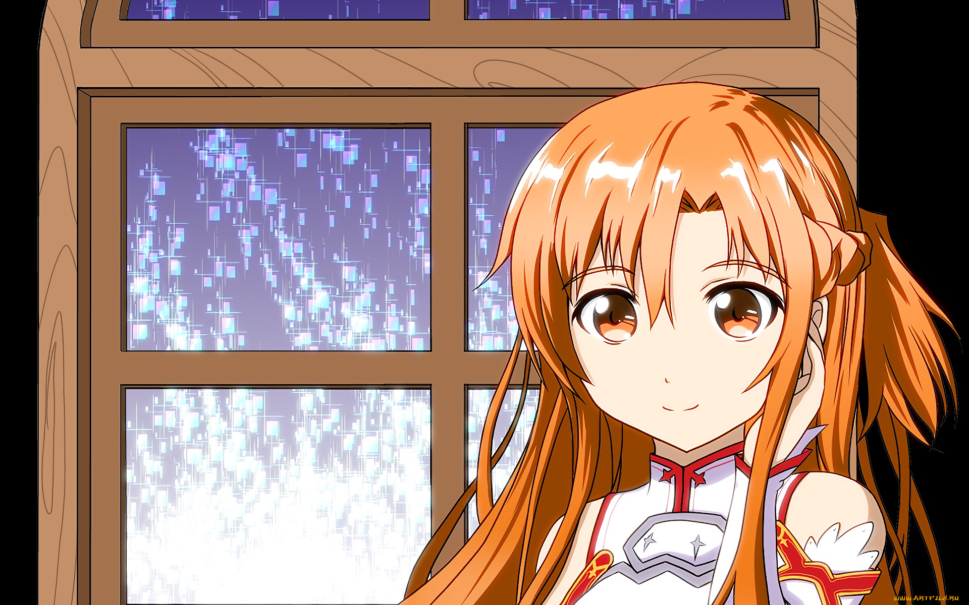 аниме, sword, art, online, взгляд, фон, девушка