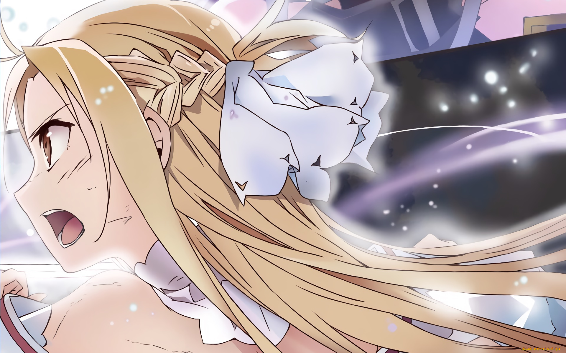 аниме, sword, art, online, взгляд, фон, девушка