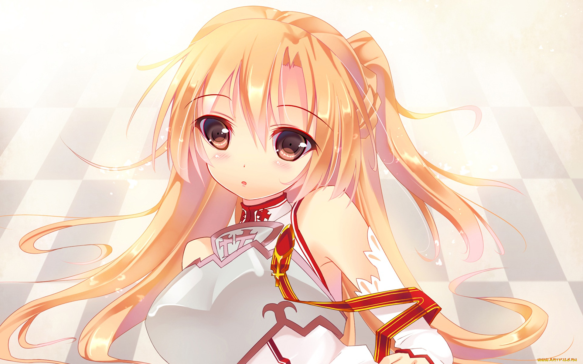 аниме, sword, art, online, взгляд, фон, девушка