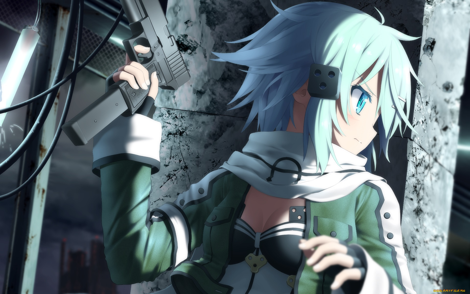 аниме, sword, art, online, взгляд, фон, девушка