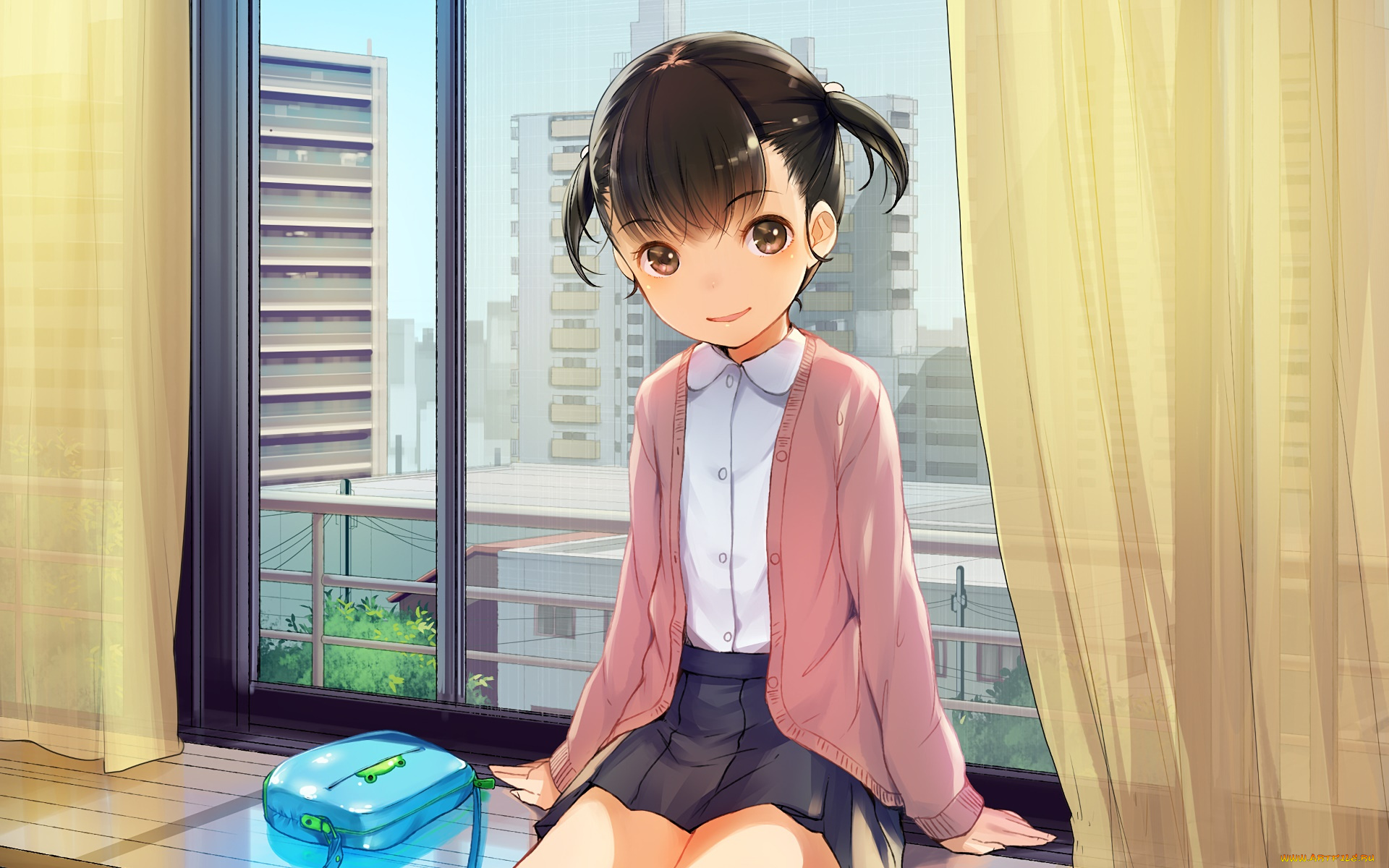 аниме, unknown, , другое, девушка, взгляд, фон