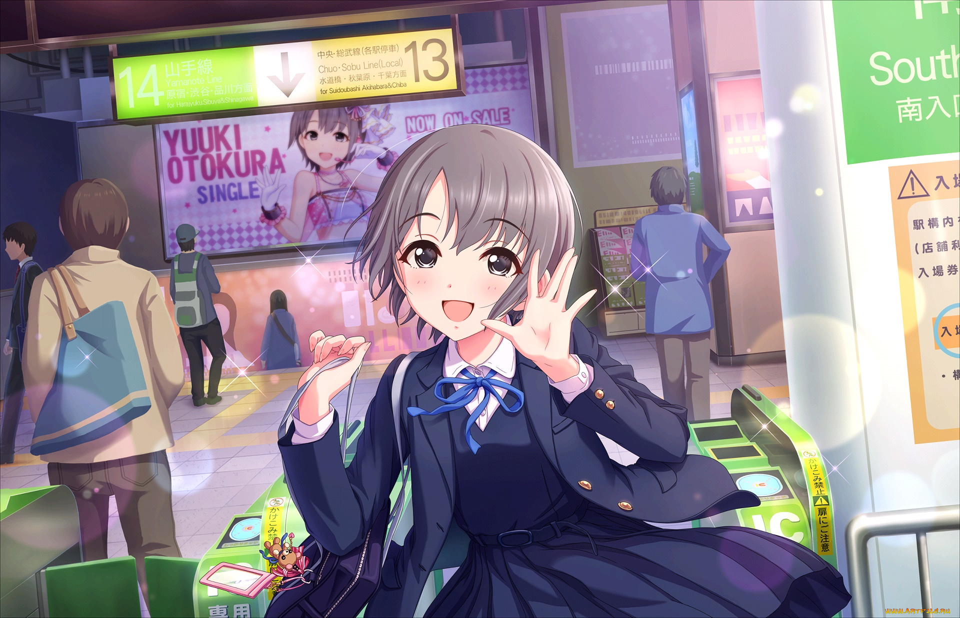 аниме, idolm@ster, фон, взгляд, девушка