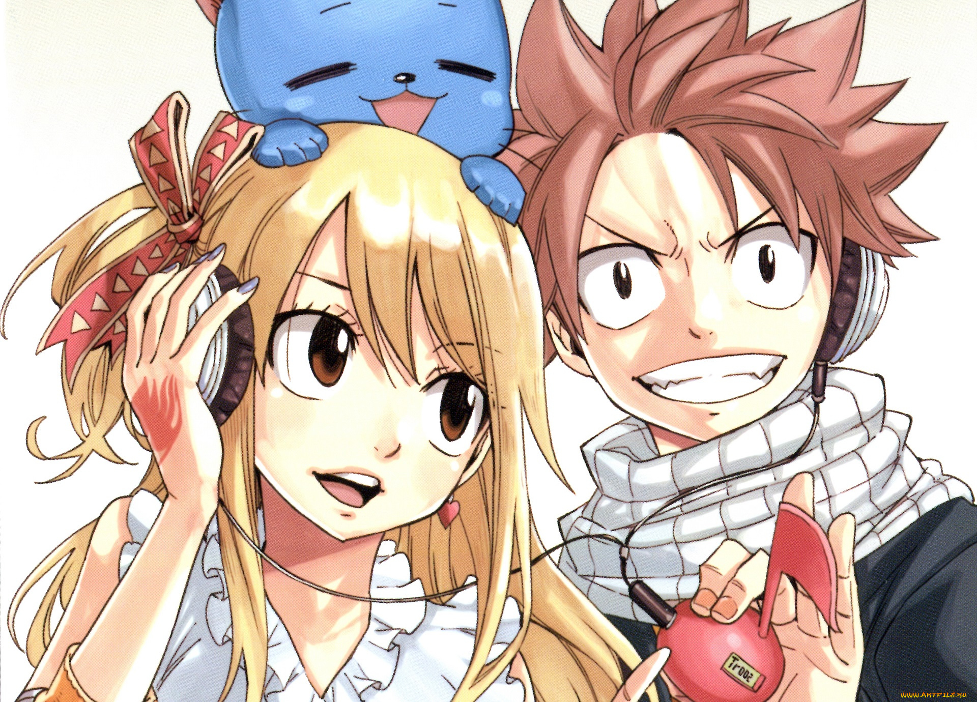 аниме, fairy, tail, нацу, люси, хеппи