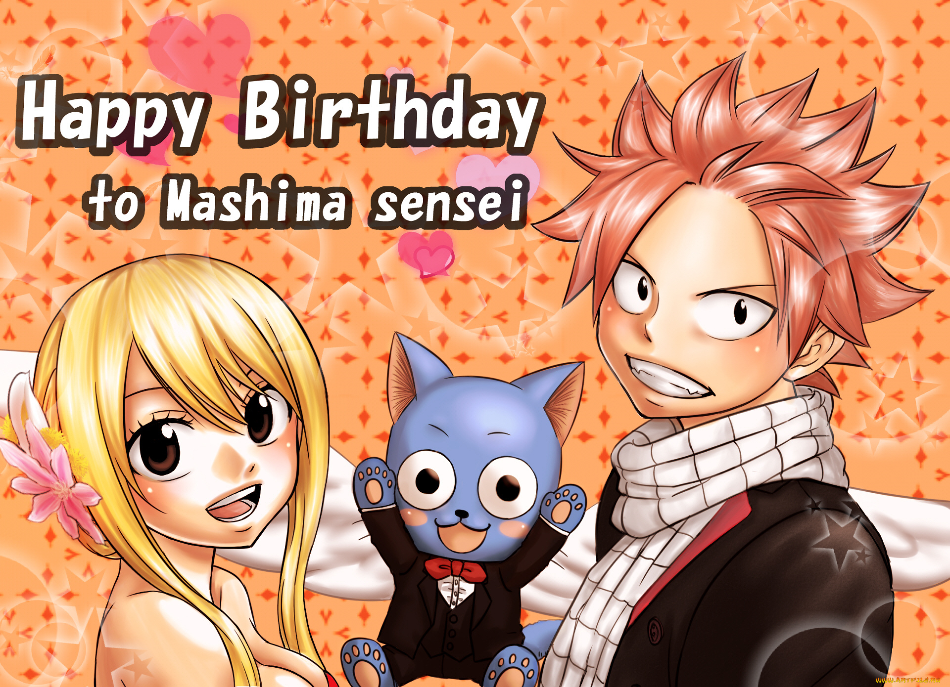 аниме, fairy, tail, трио