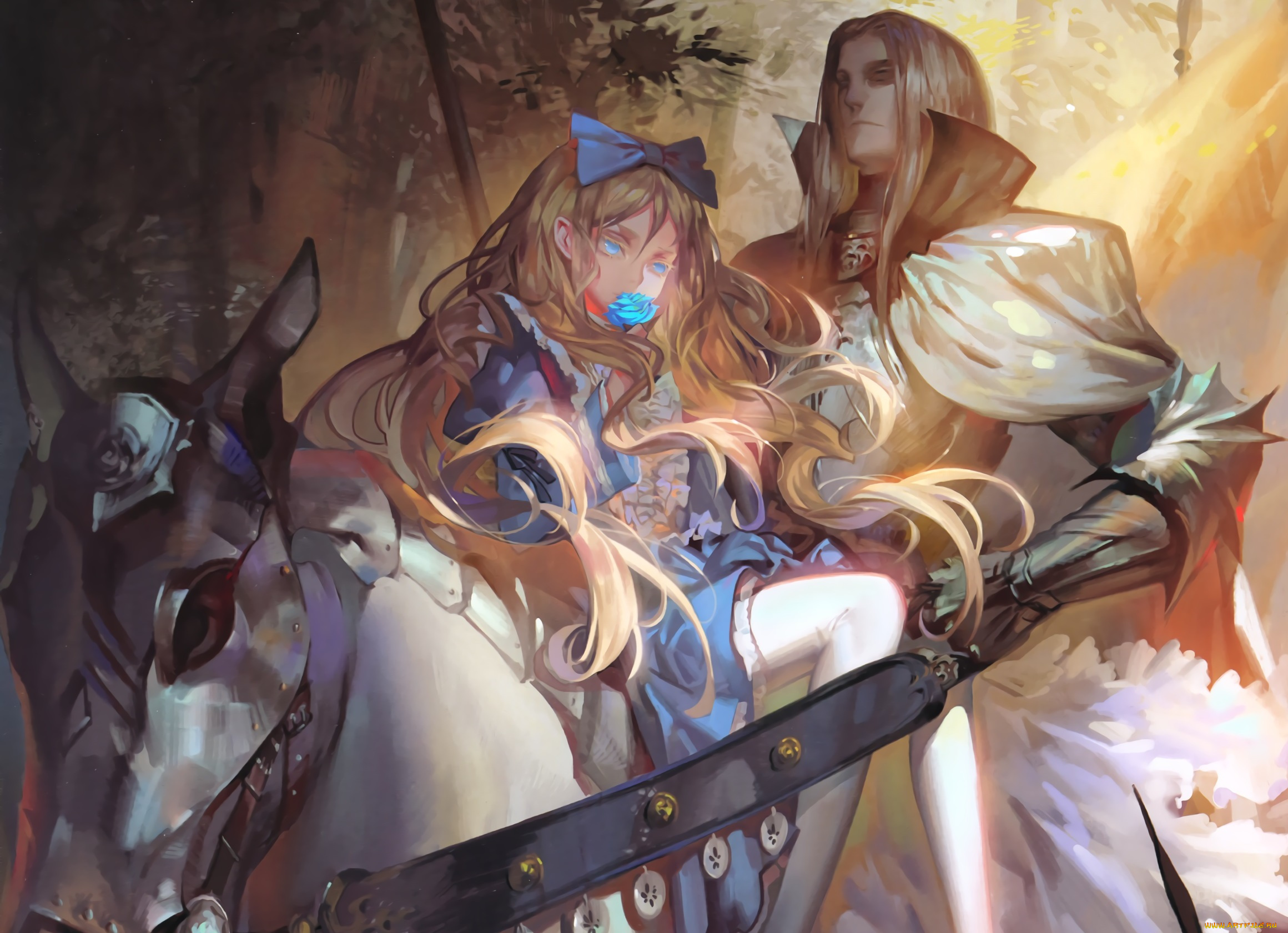 аниме, alice, in, wonderland, white, datura