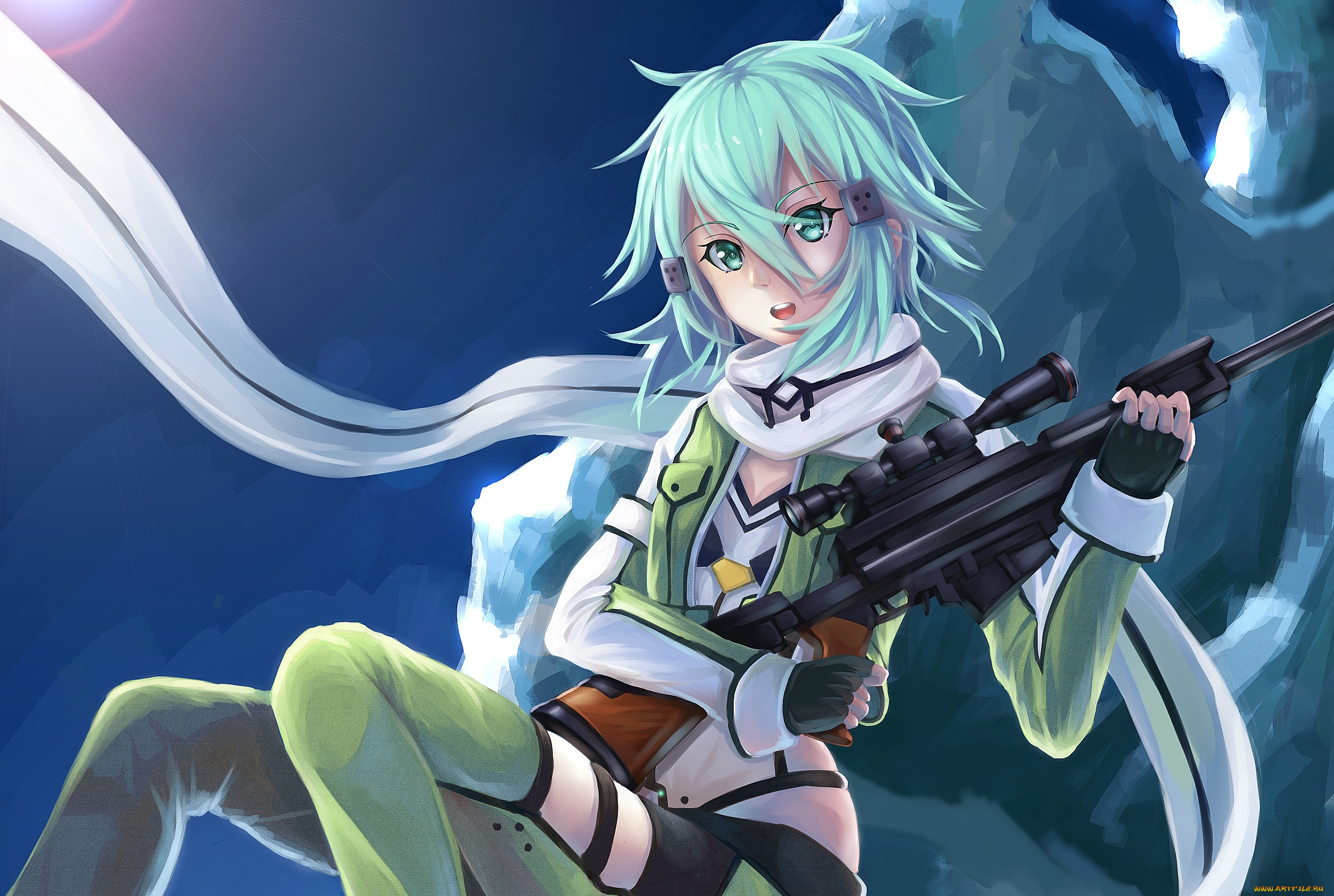 аниме, sword, art, online, девушка, фон, взгляд