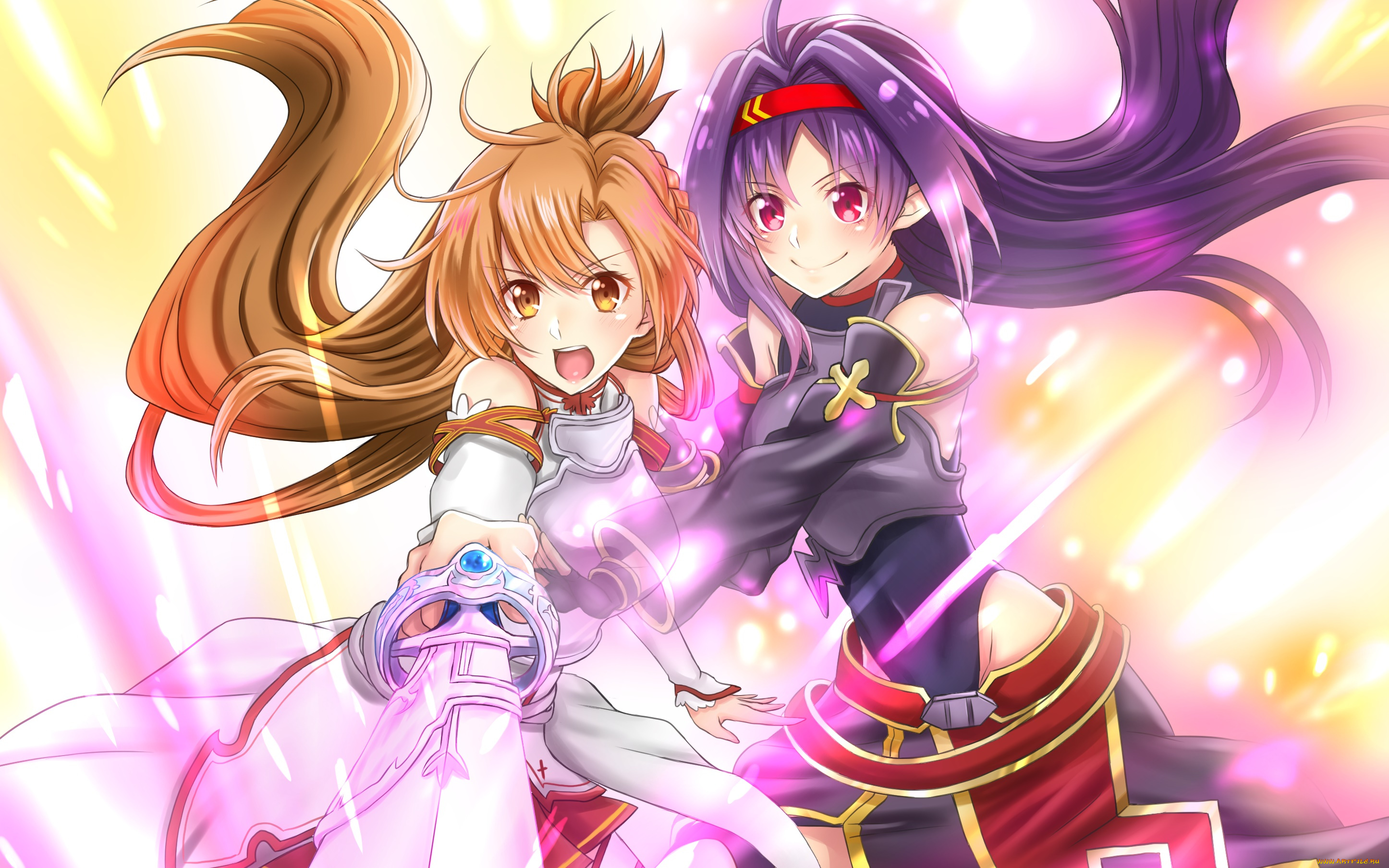 аниме, sword, art, online, взгляд, фон, девушка