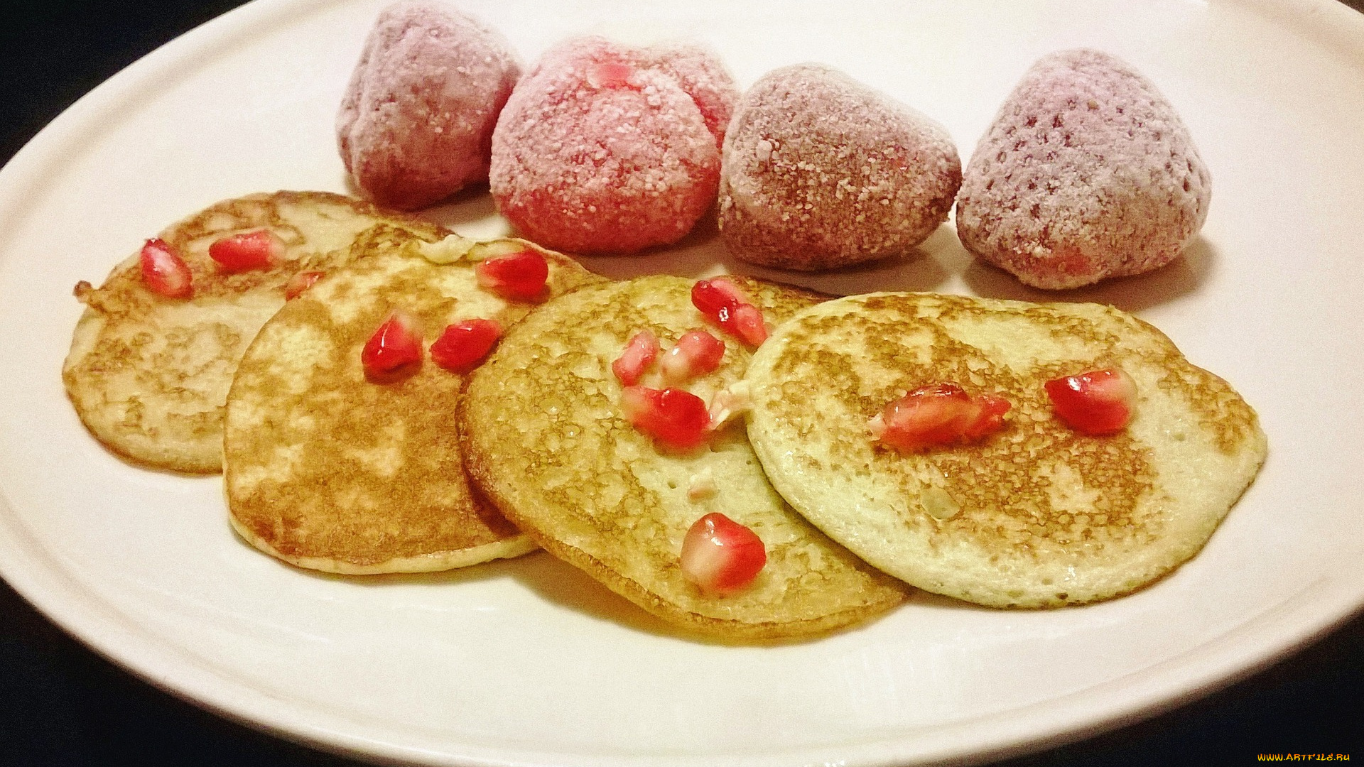 еда, блины, , оладьи, фрукты