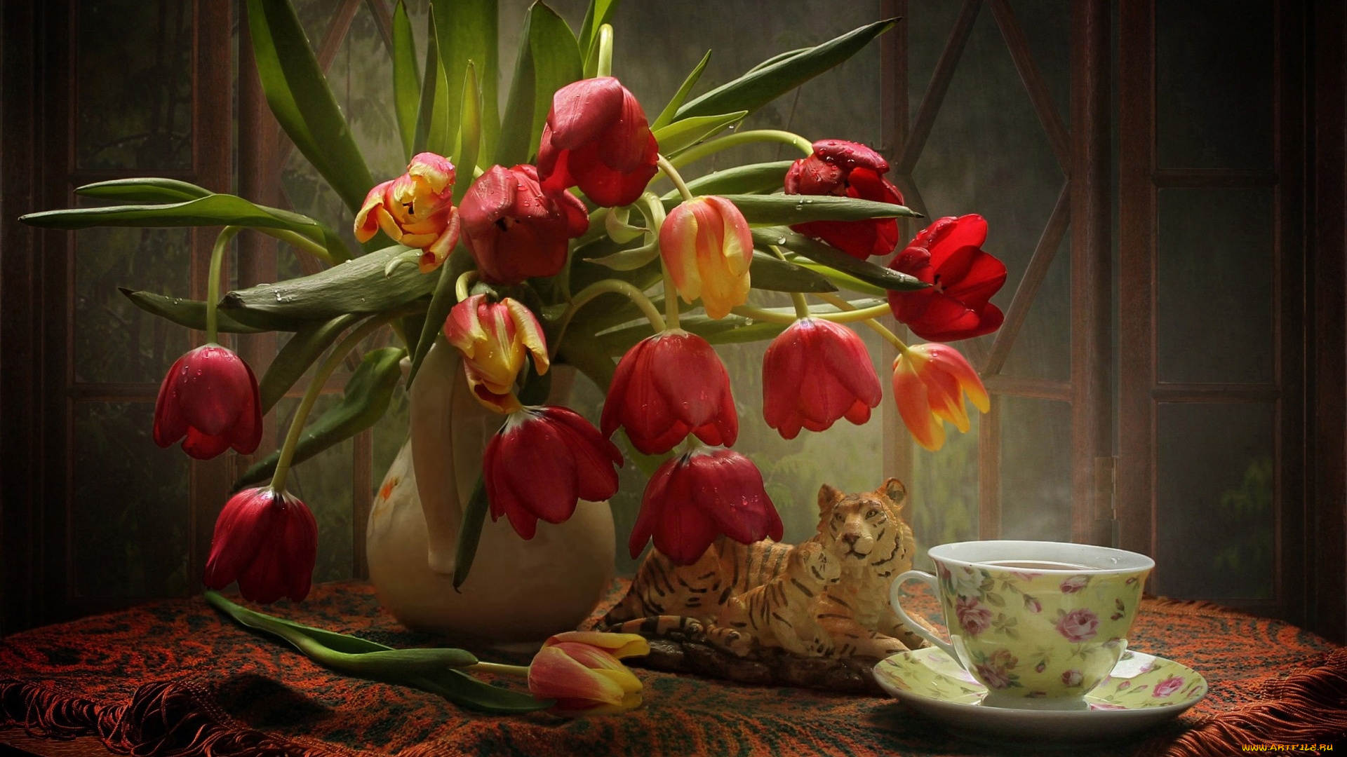 еда, натюрморт, цветы, тюльпанов, букет