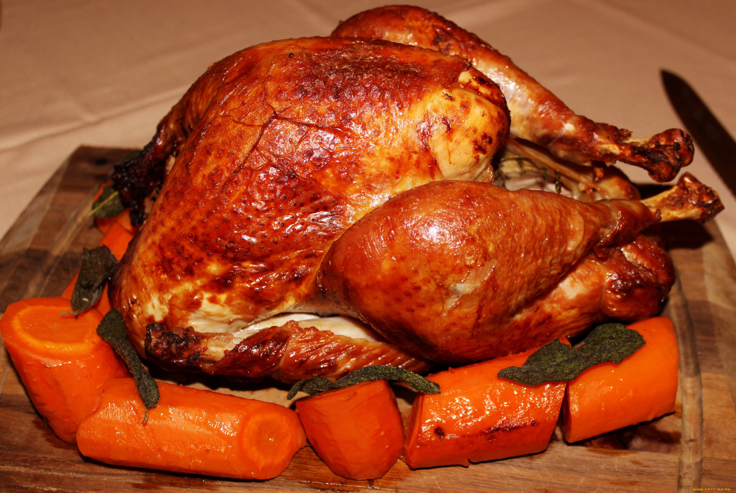 еда, мясные, блюда, индейка, морковь