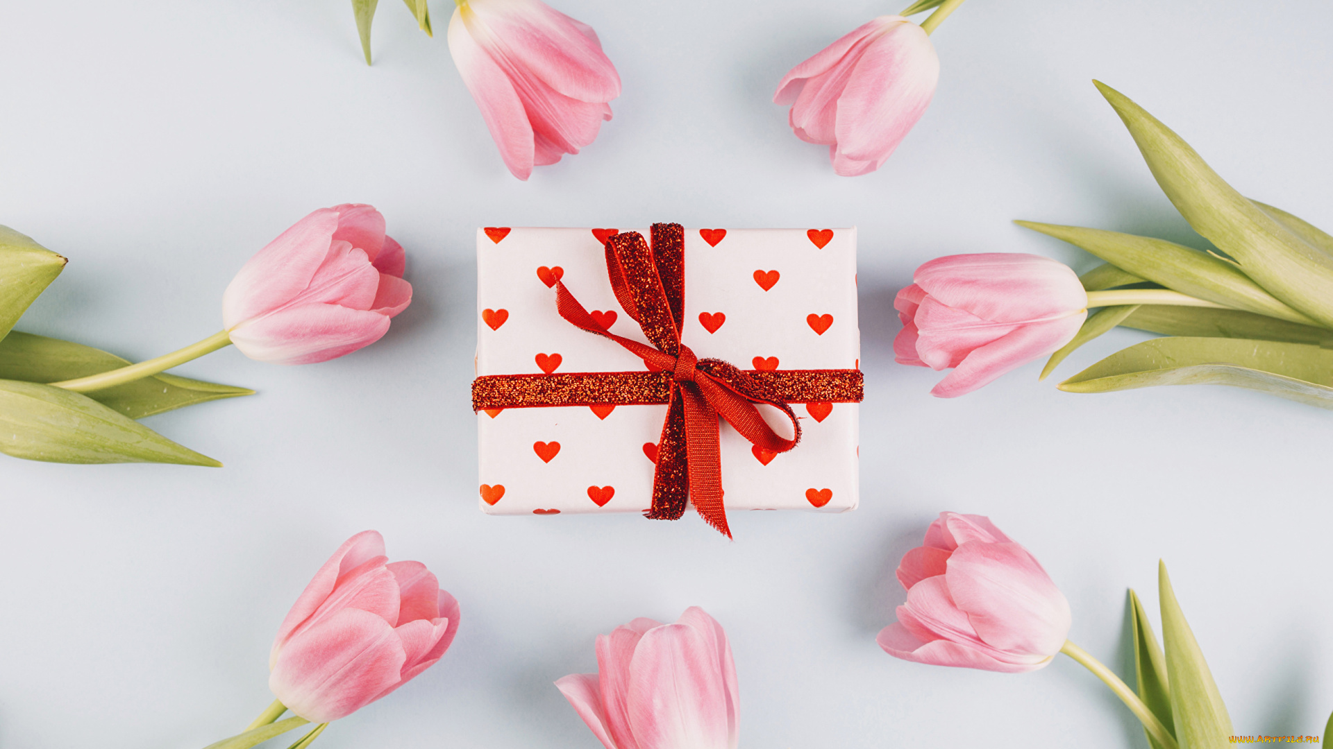 праздничные, подарки, и, коробочки, тюльпаны, подарок