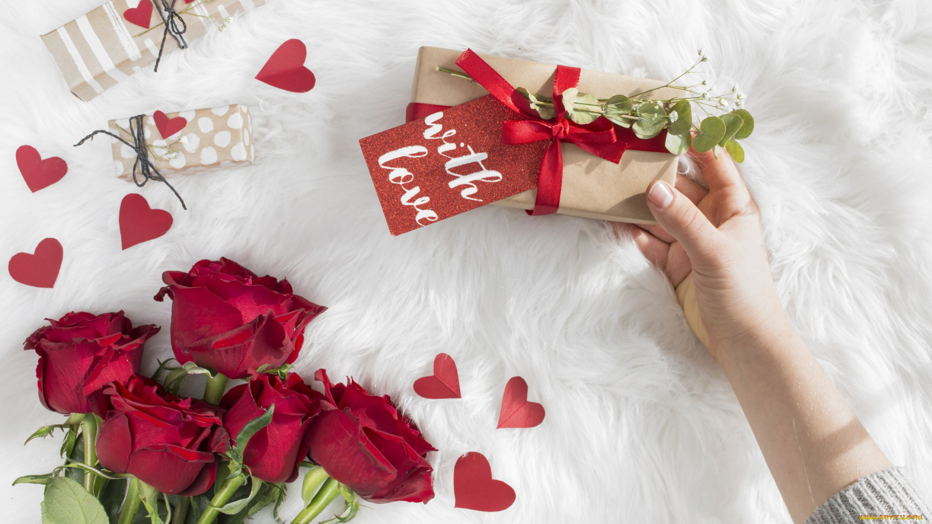 праздничные, день, святого, валентина, , сердечки, , любовь, розы, подарки, сердечки