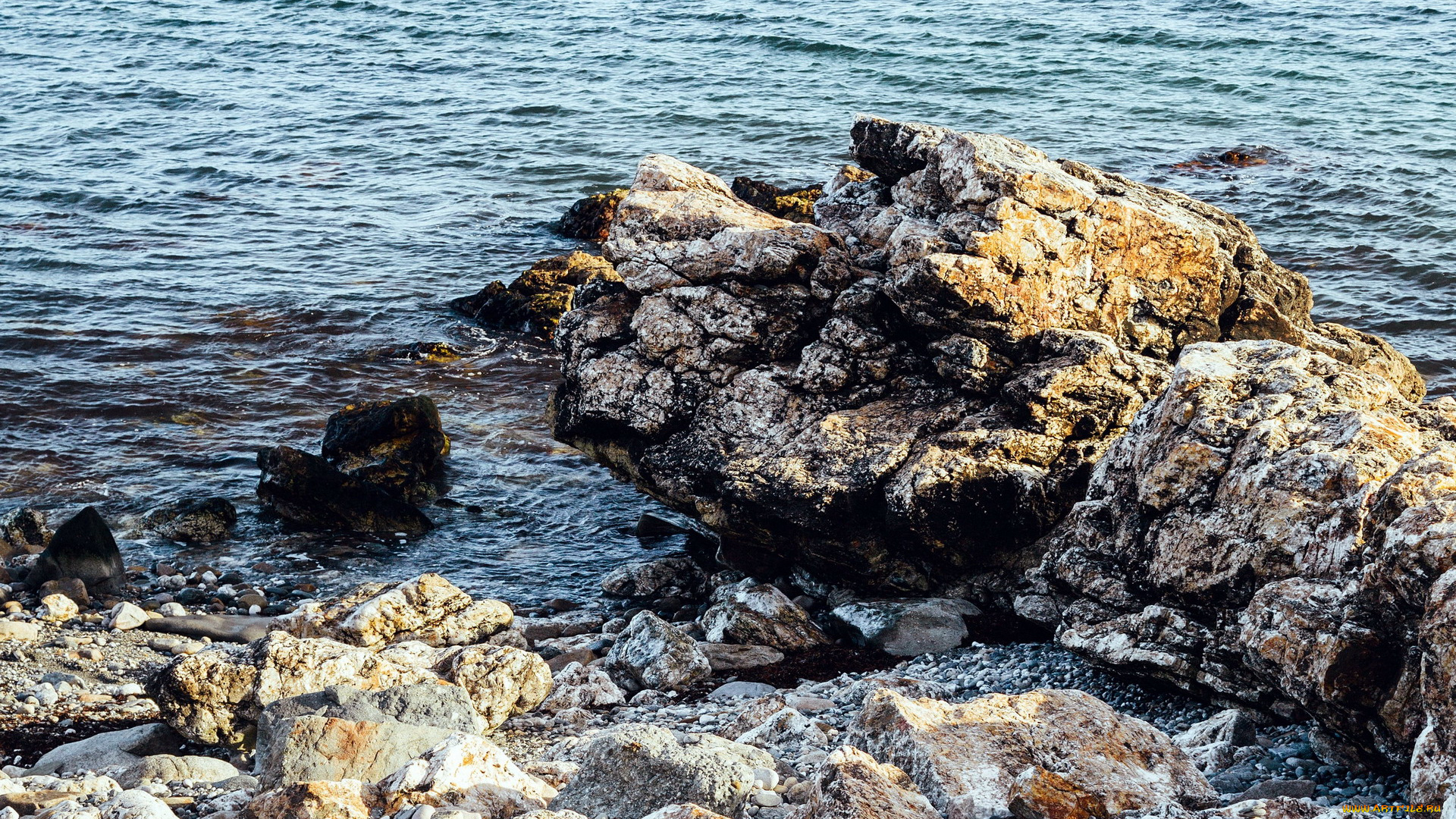 природа, побережье, вода, скалы, камни